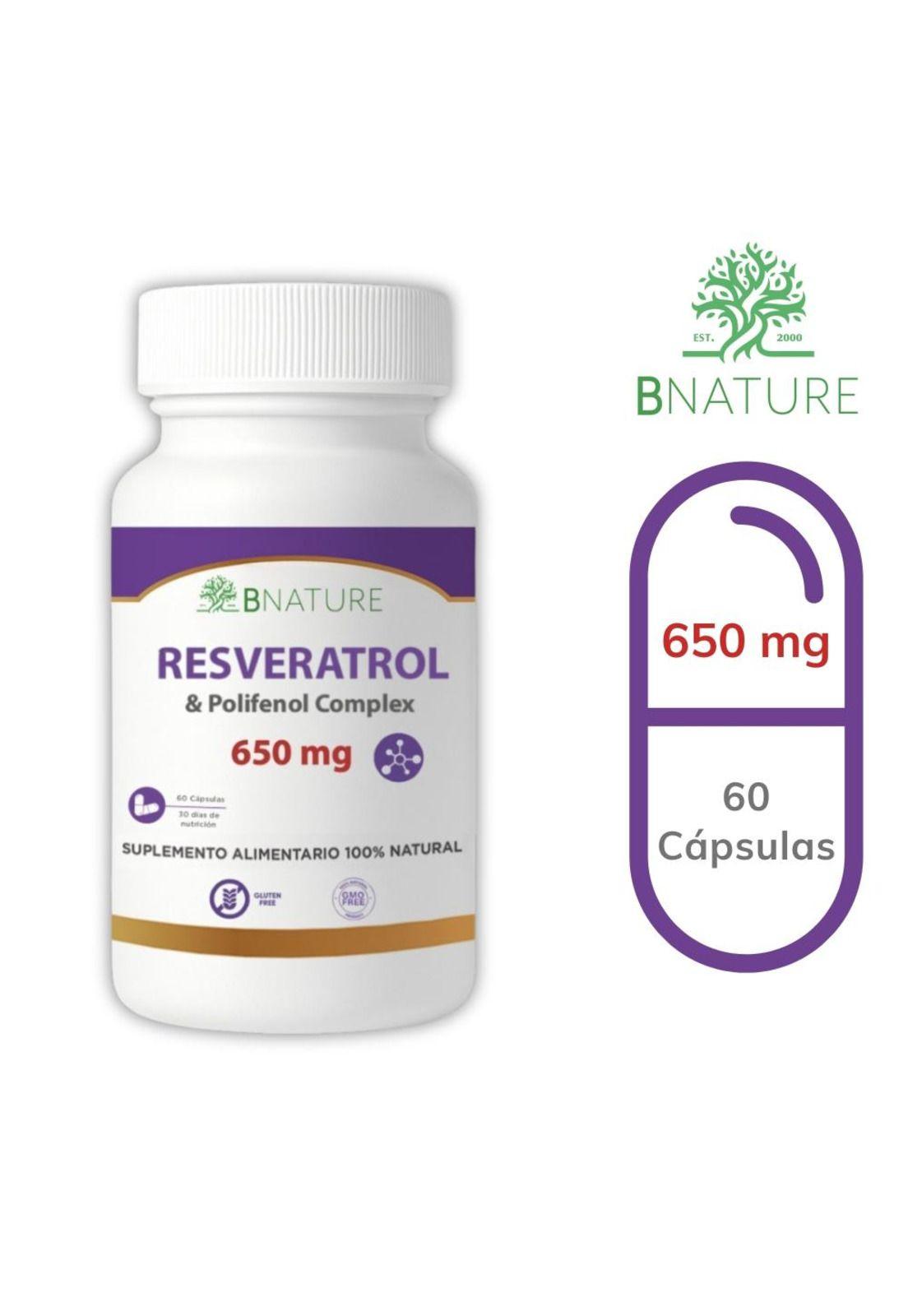 Resveratrol + Polifenoles | 650mg 60 cápsulas B NATURE-6
