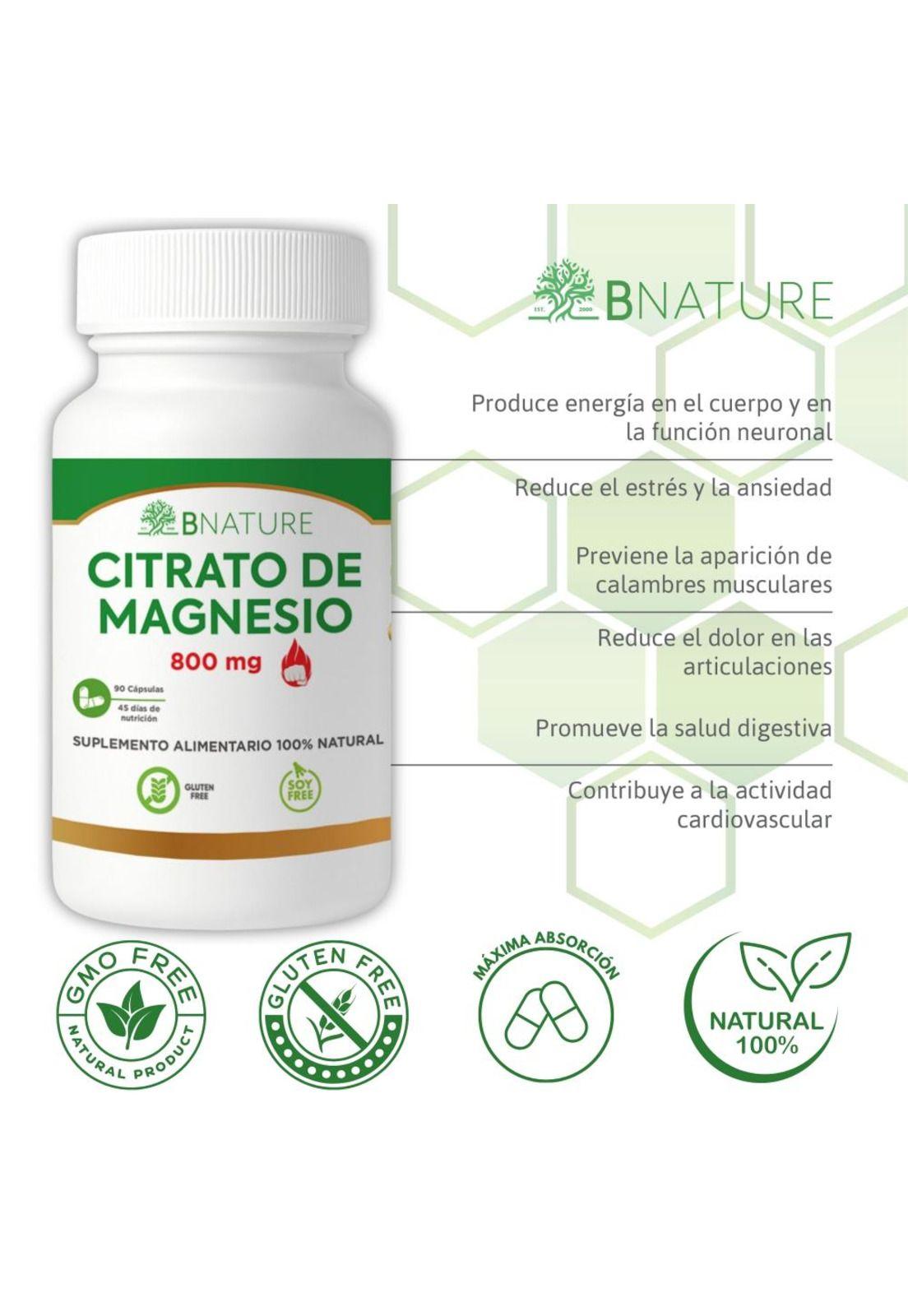 Citrato Magnesio 800mg | Pack 3 frascos de 90 cápsulas-2