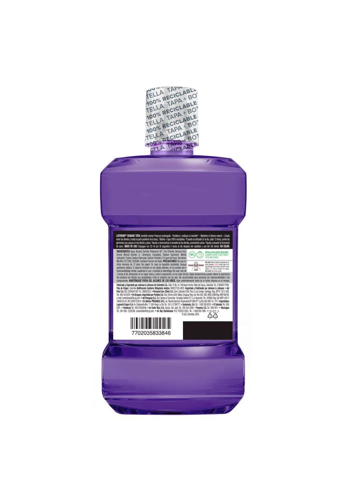 Enjuague bucal LISTERINE® Cuidado Total Con Alcohol 1 L-2