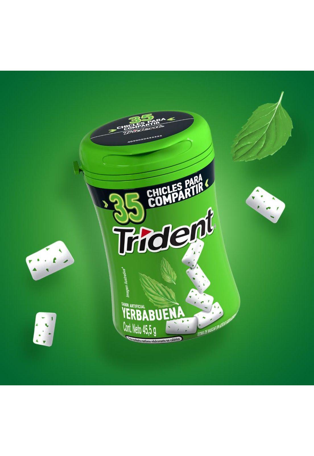 Chicle Trident® Sabor Yerba Buena Sin Azúcar 35 un.-2