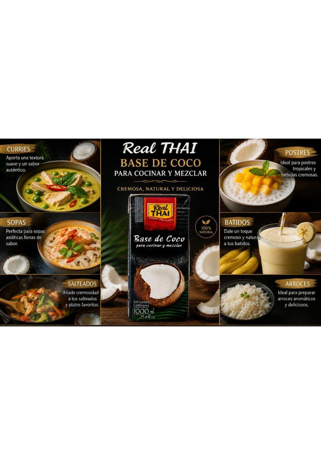 Real Thai Base de Coco para Cocinar y Mezclar 1L-4