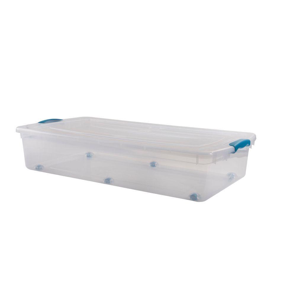 Caja Organizadora Bajo Cama 36 Litros Transparente-0