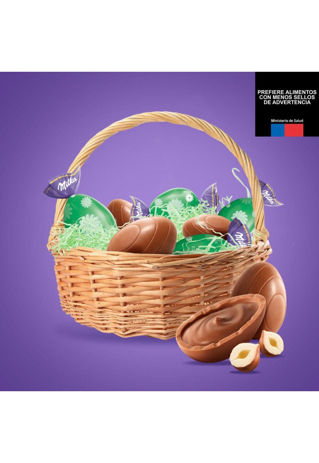 Huevitos de Chocolate Milka relleno con crema sabor a Avellanas 90g-2