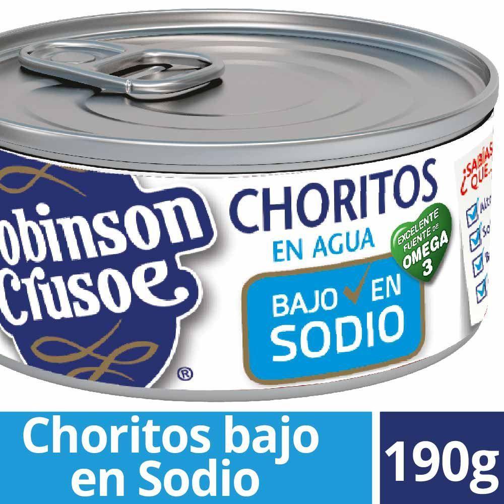 Choritos Al Natural Bajo En Sodio Robinson Crusoe 190 CC-0
