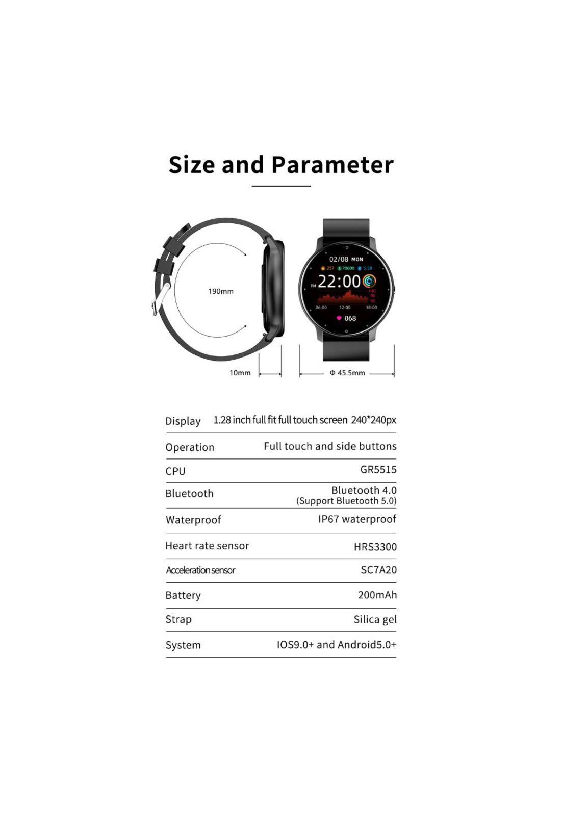 Smartwatch Zl02d Genérico Negro-4