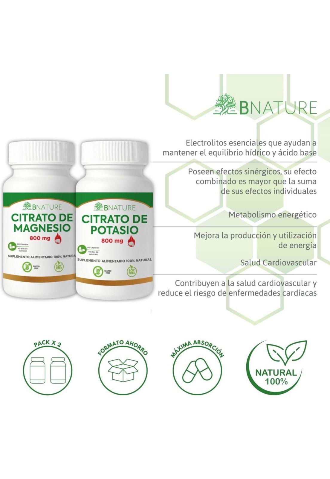 Pack Citrato de Magnesio + Citrato de Potasio 800mg-2