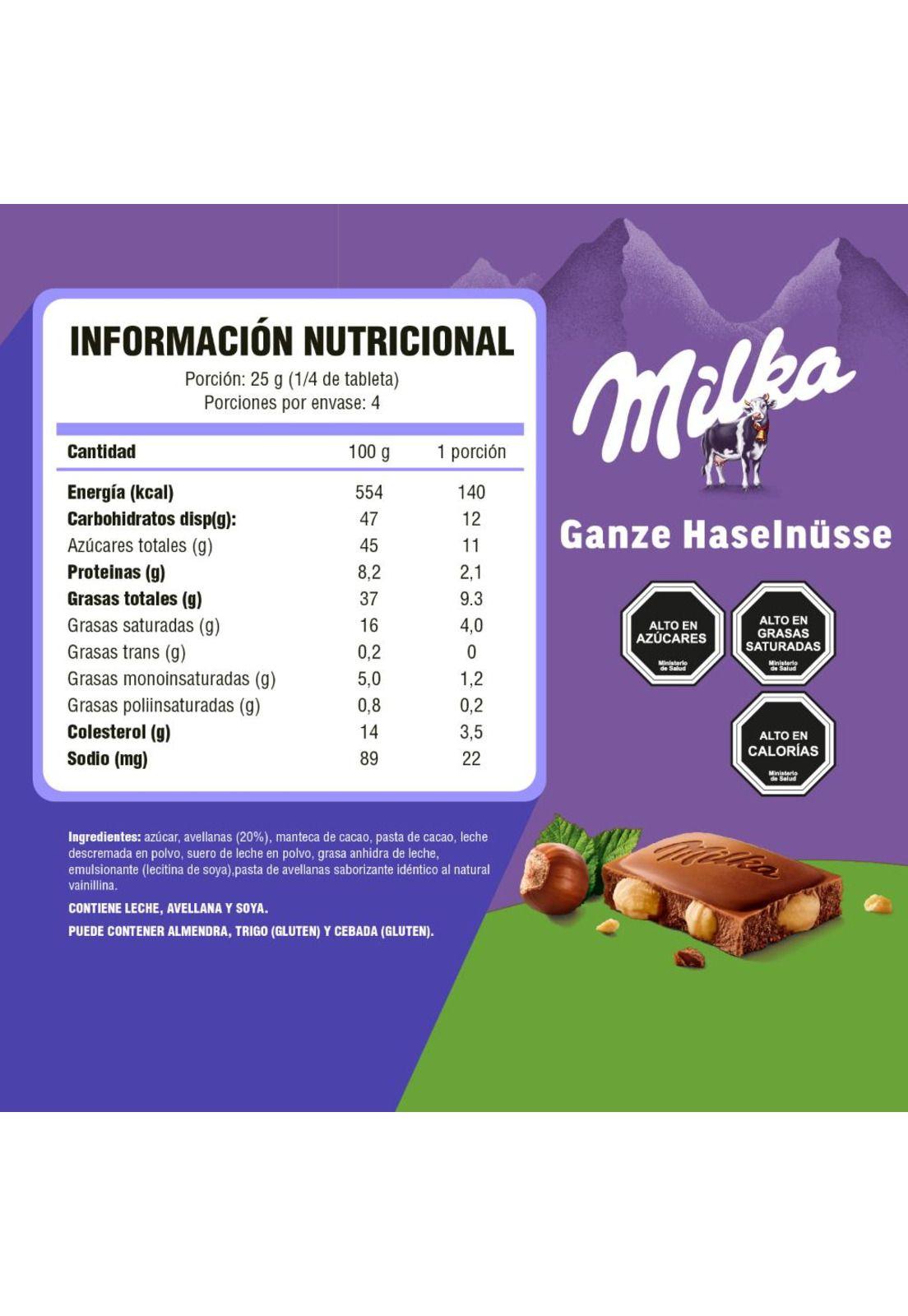 Chocolate Milka® relleno con Avellanas Enteras 100g-5