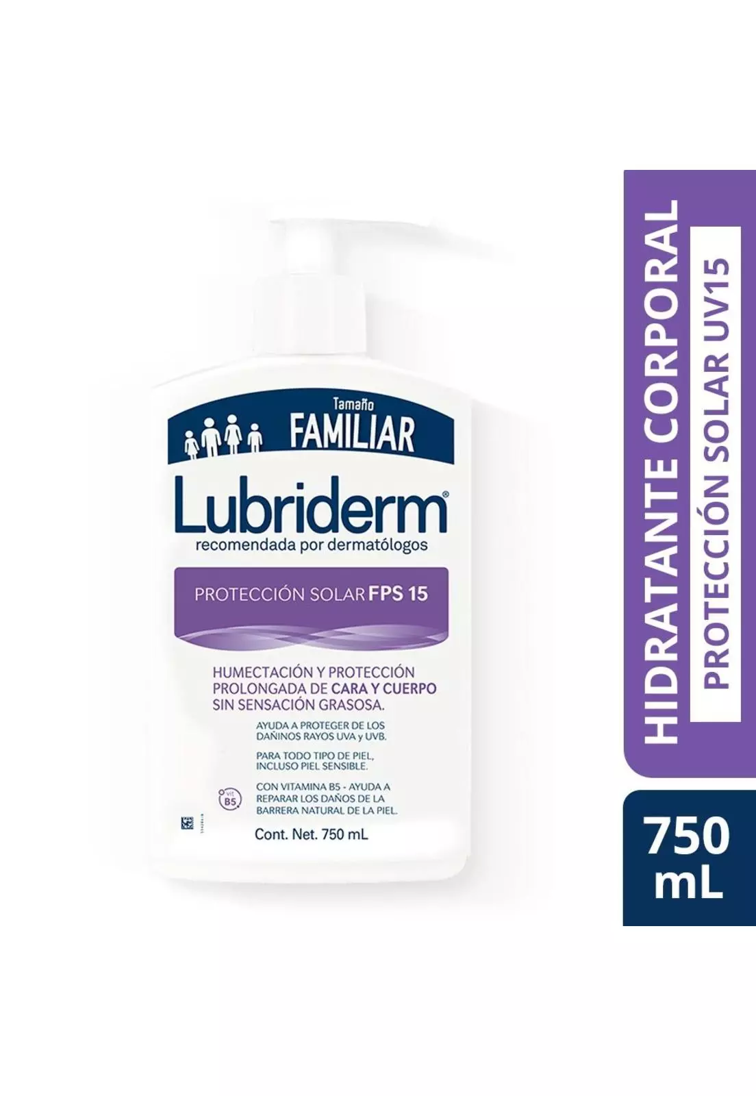 Crema corporal LUBRIDERM Protección Solar  UV - 15 x 750 ml-0
