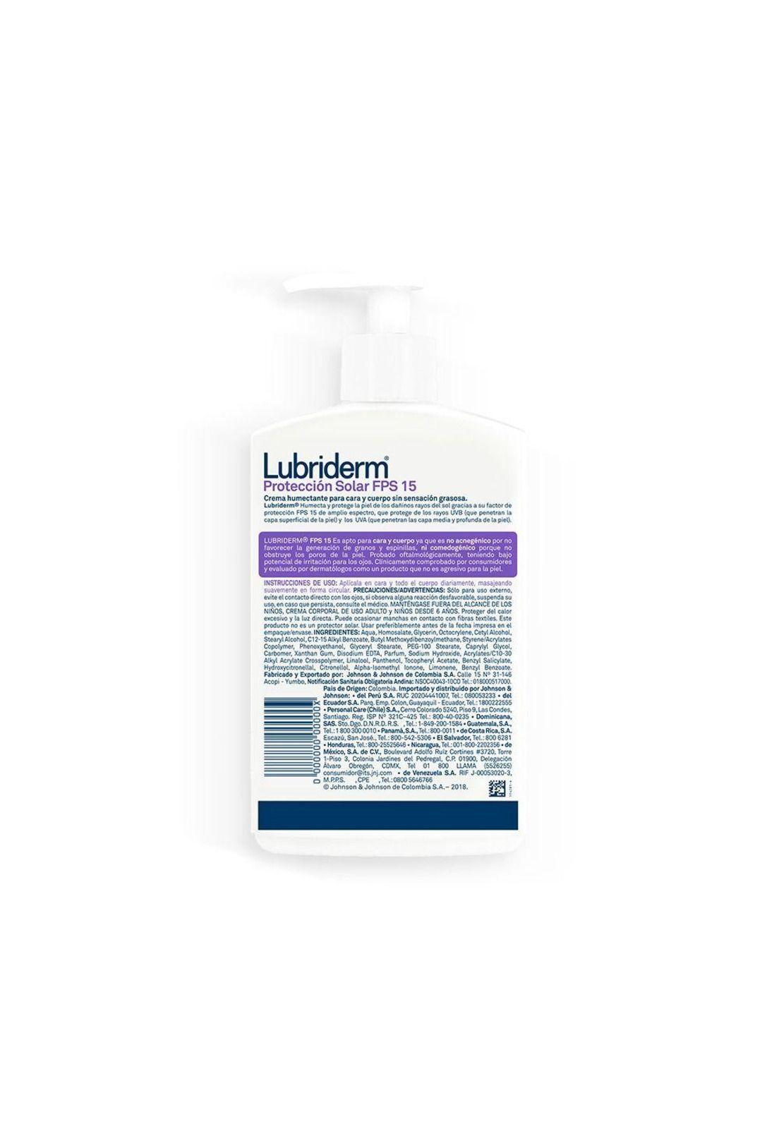 Crema corporal LUBRIDERM Protección Solar  UV - 15 x 750 ml-2