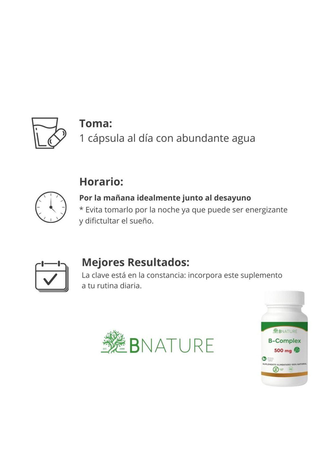 Vitaminas B Complex 500mg | Suplemento 60 caps B NATURE-3