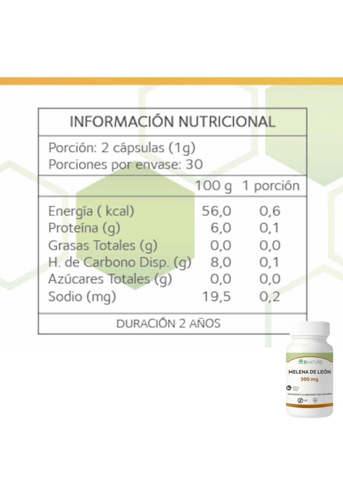 Melena de Leon 500mg | Suplemento Fungi 90 caps B NATURE-5