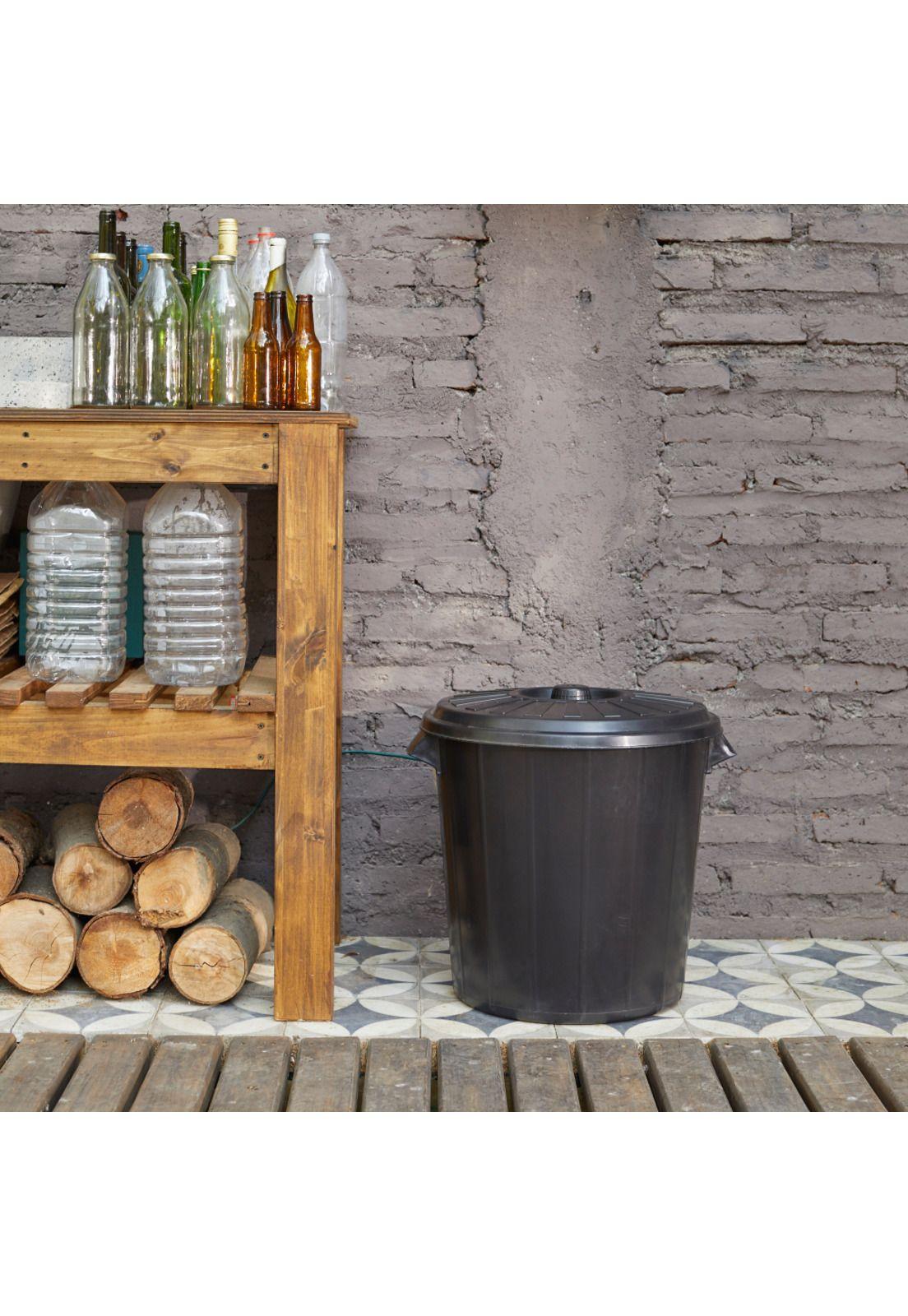 Basurero Redondo 55 Litros Negro-1