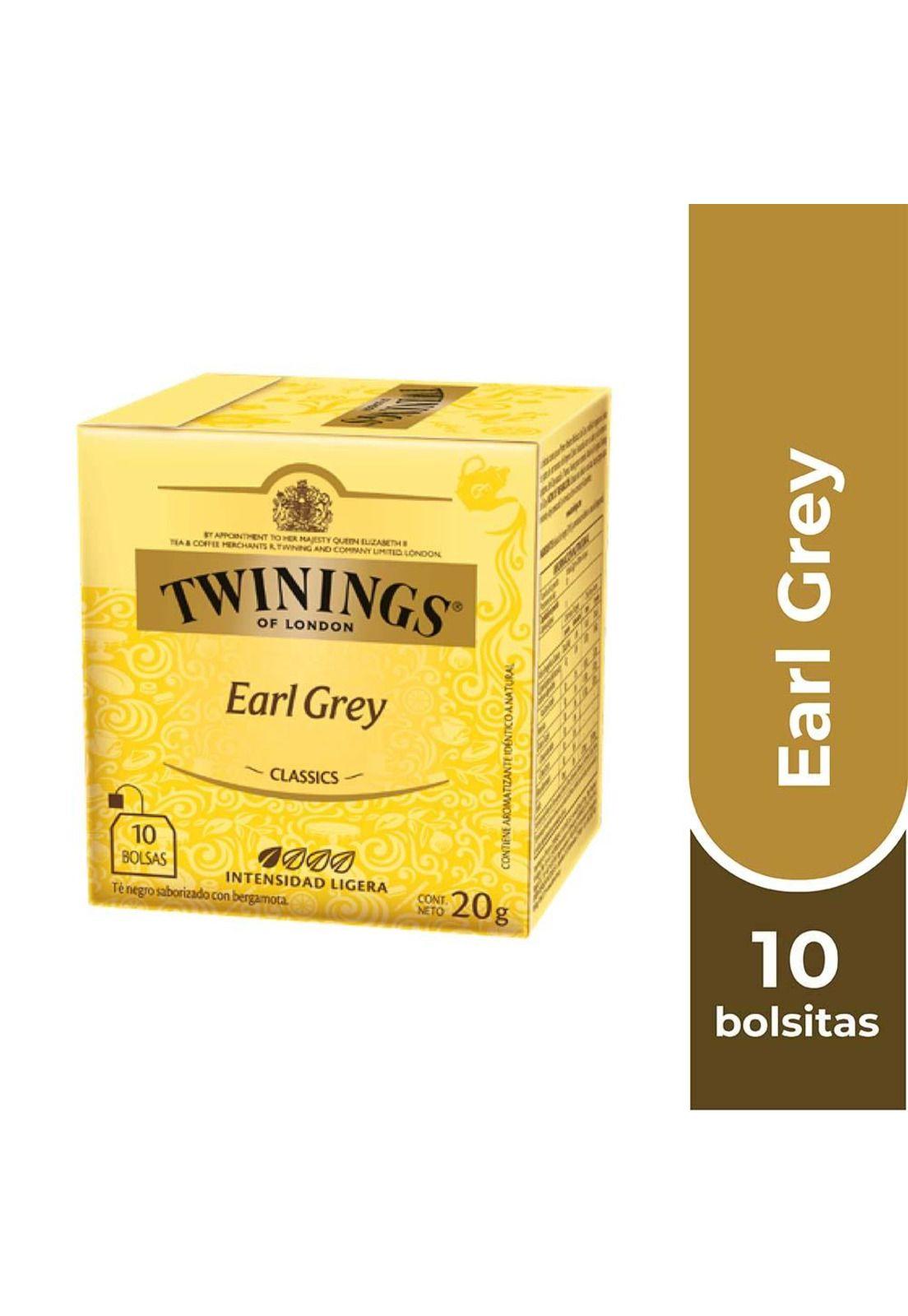 Twinings Té Earl Grey (etiqueta amarilla) x 10 Bolsitas-0