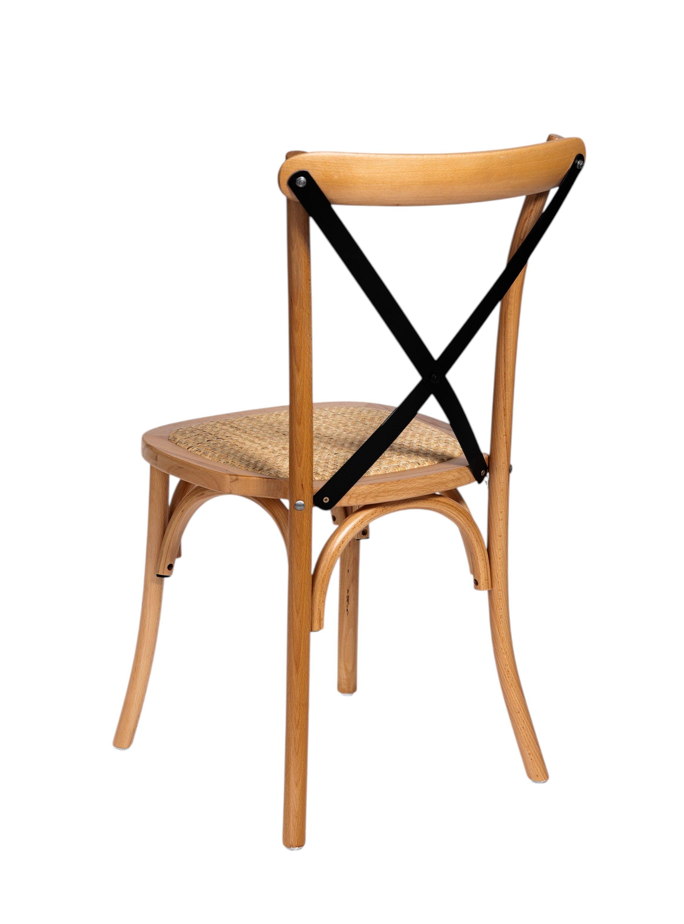 Silla Crossback Tostada Cruceta Metálica -1