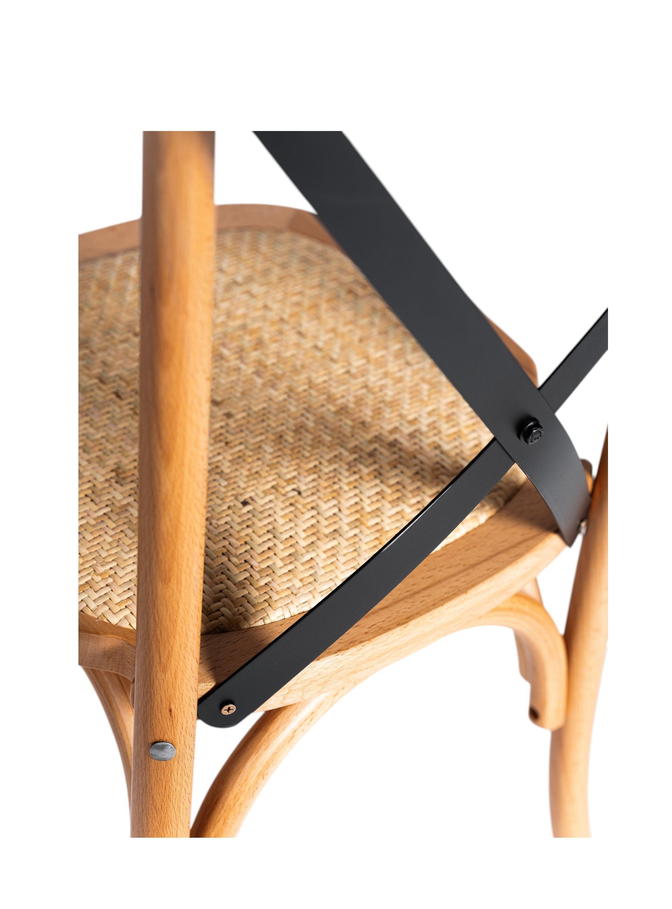 Silla Crossback Tostada Cruceta Metálica -2