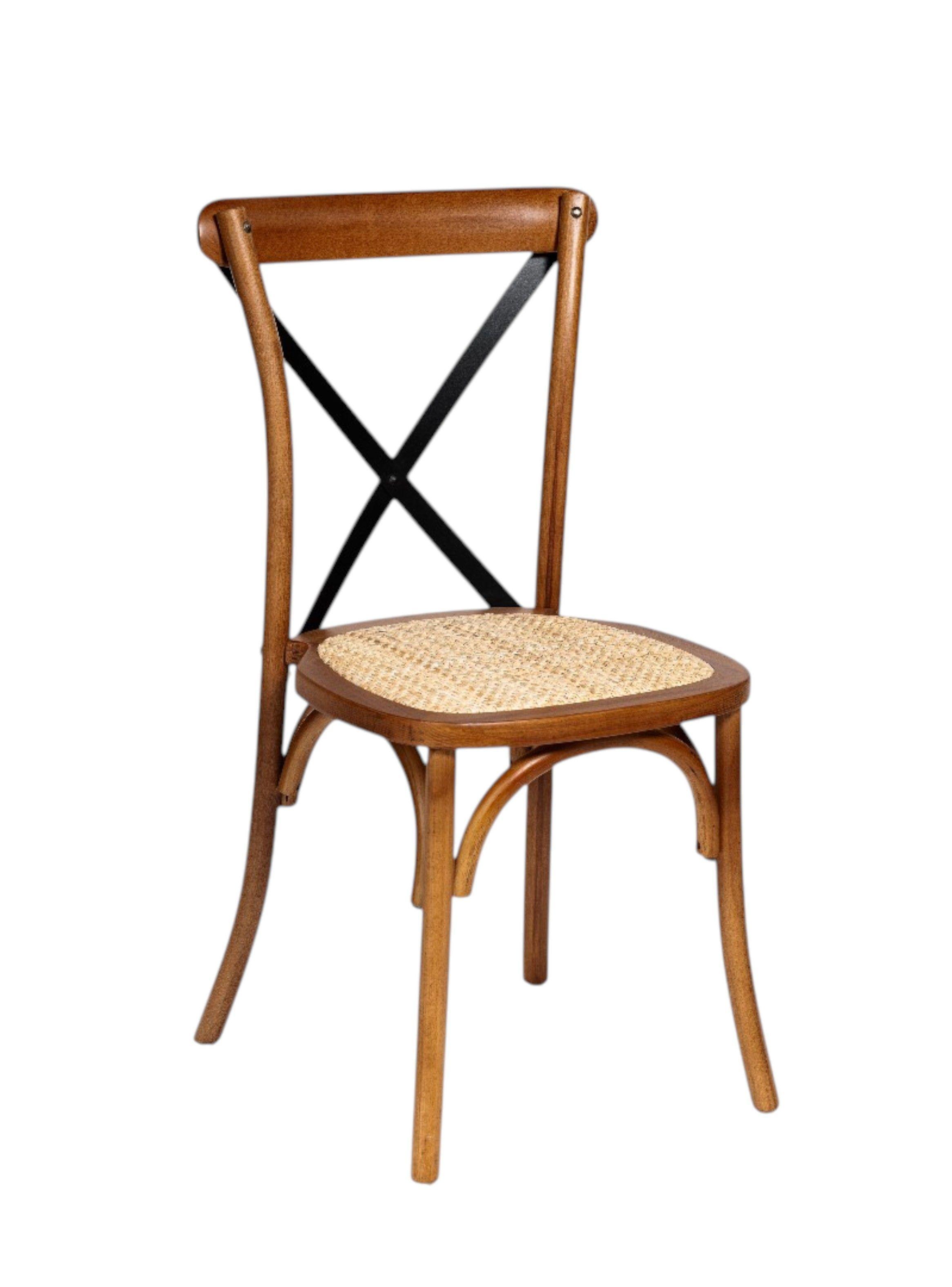Silla Crossback madera asiento ratán -0