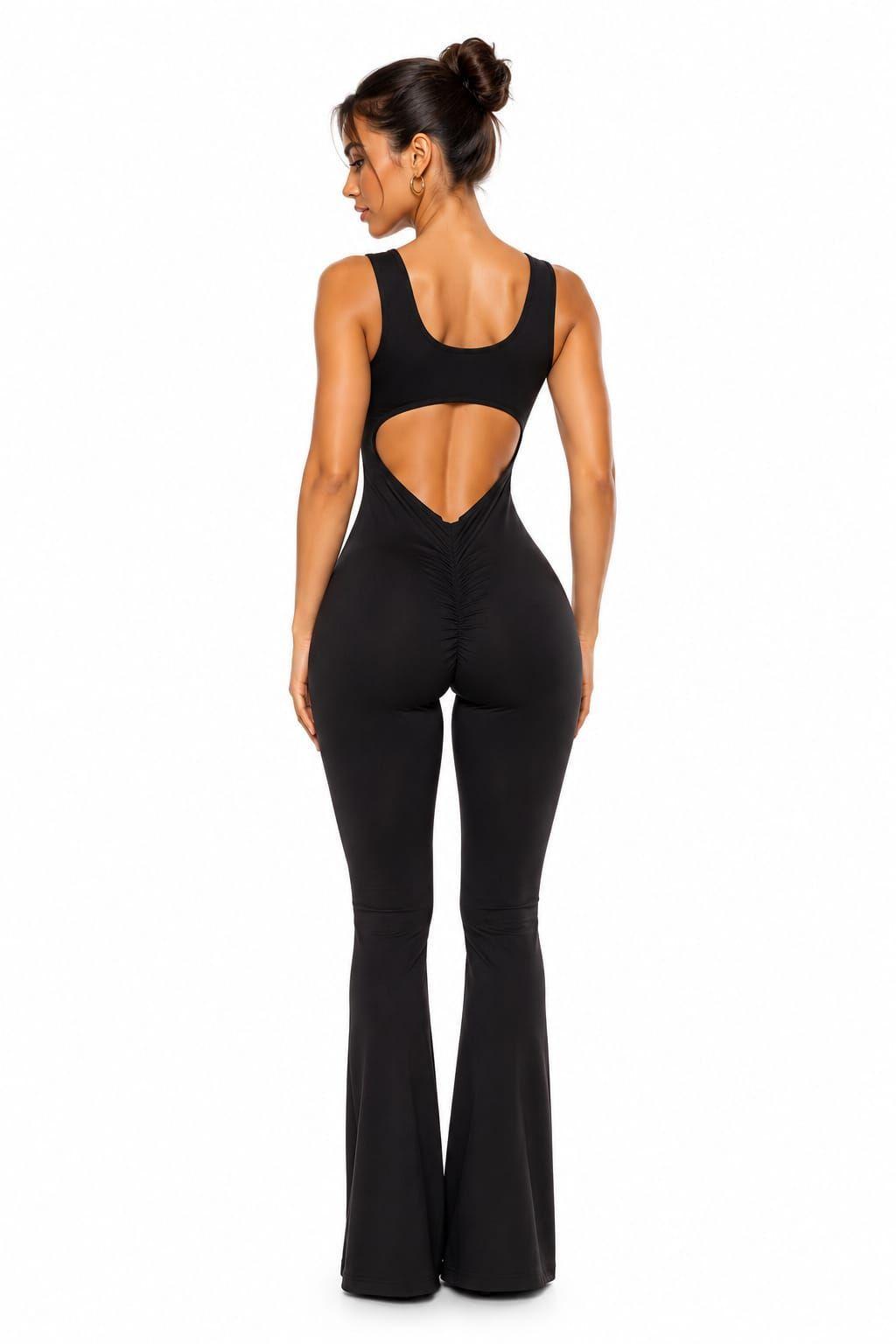 Enterizo negro flare-2