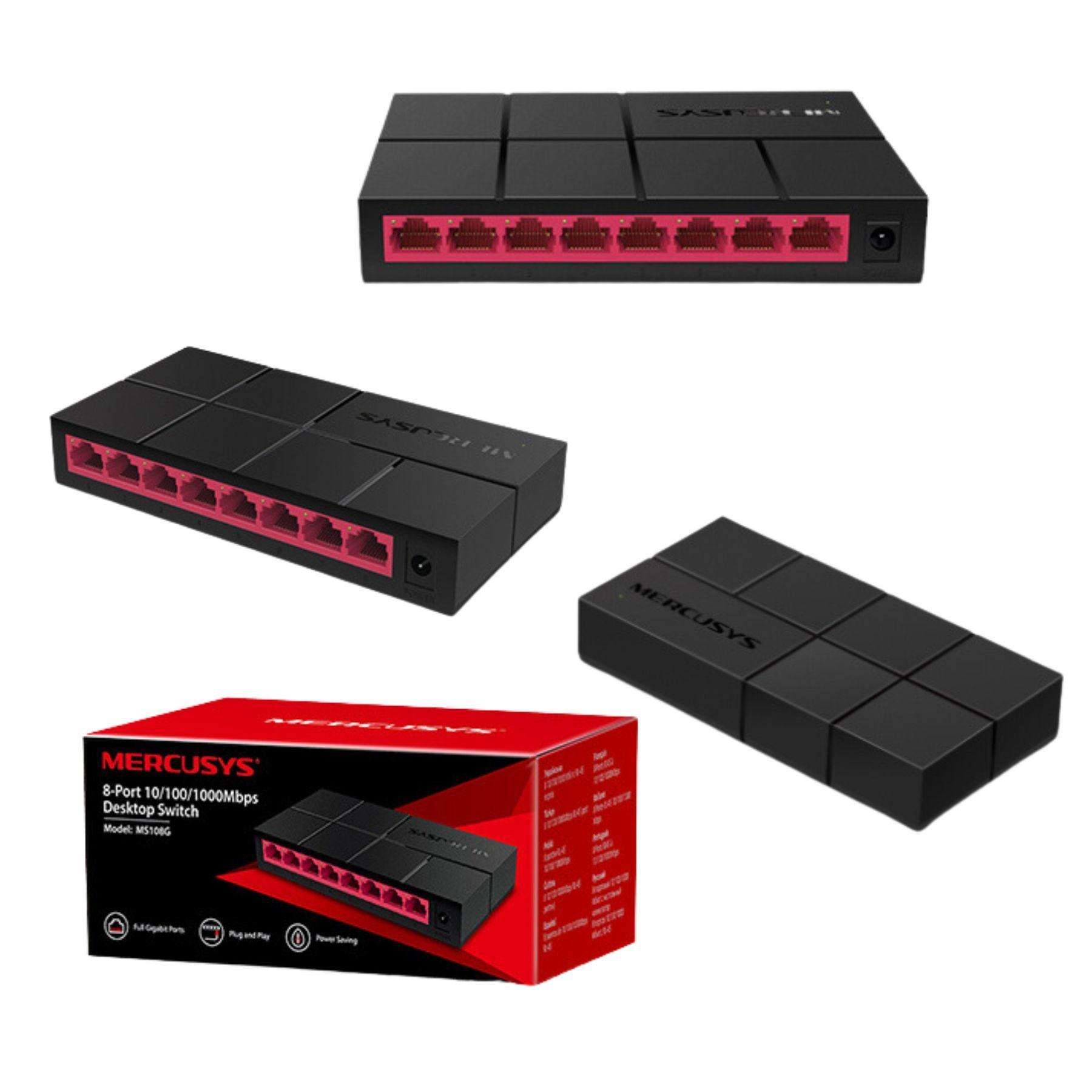 Switch 8 Puertos Gigabit Mercusys MS108G-4