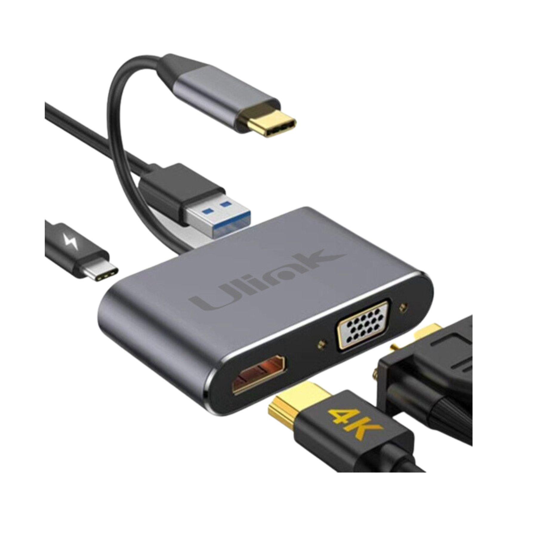 Adaptador Multipuerto Usb C 3.0 4 en 1 Ulink Alta Calidad-0