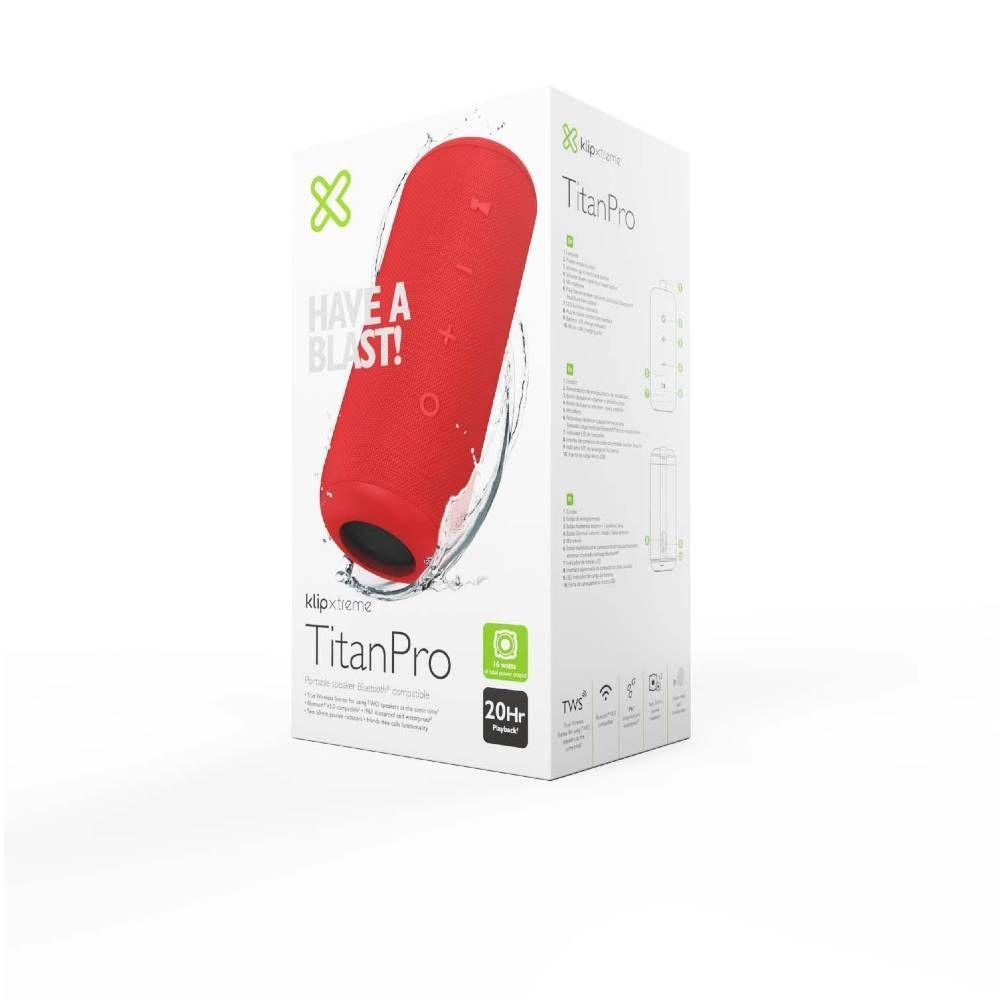 Parlante Bluetooth Titan Pro KBS-300RD IPX7 TWS 20hrs Rojo-2