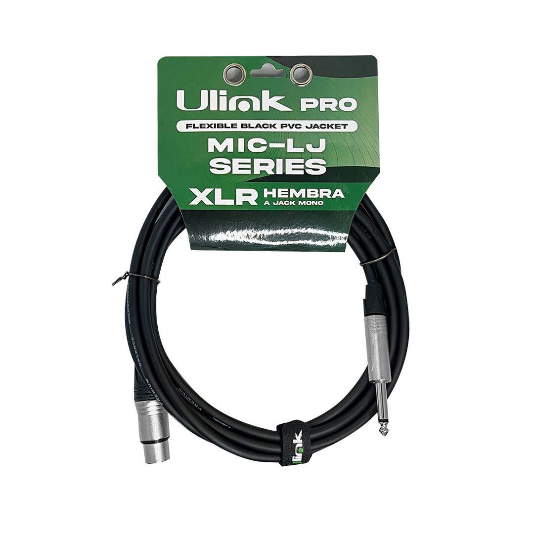Cable de audio XLR hembra a Plug 6.3 mono de 3m UL-MIC-LJ6003-1