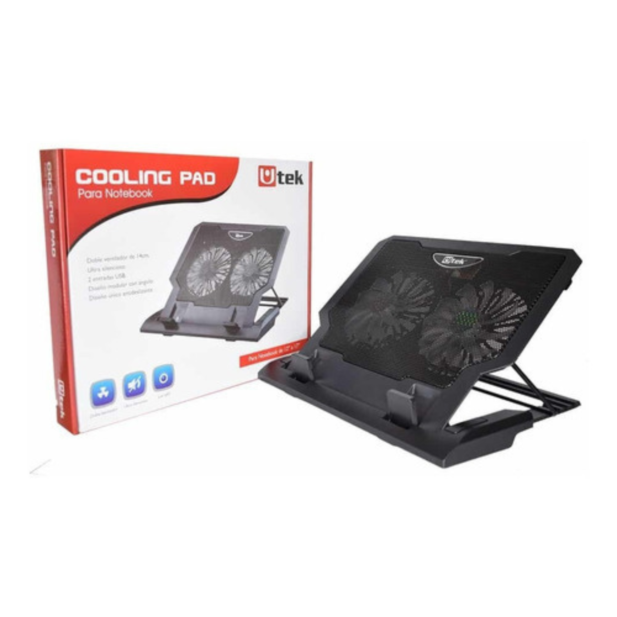 Base / Soporte / Cooler Para Notebook 12 -17 Pulgadas 2 Ventilador-1