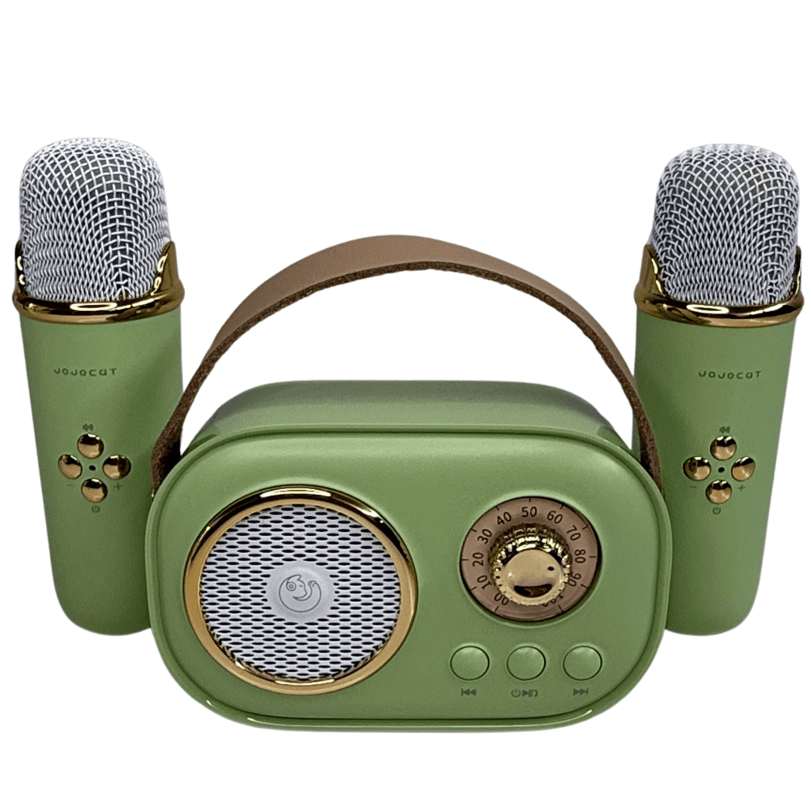 Parlante Karaoke Infantil Vintage con 2 Micrófonos Inalámbricos y Bluetooth-0