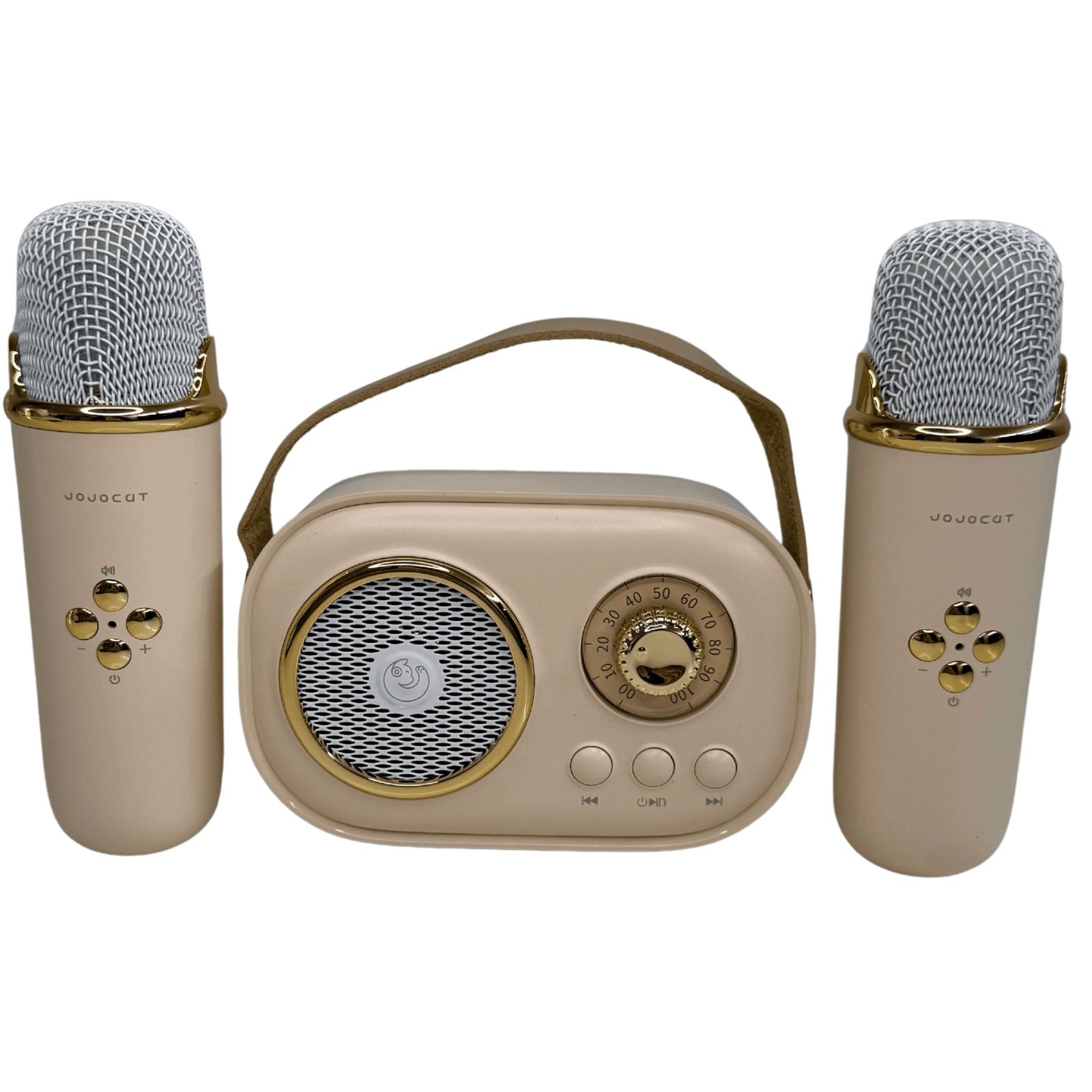 Parlante Karaoke Infantil Vintage con 2 Micrófonos Inalámbricos y Bluetooth-1