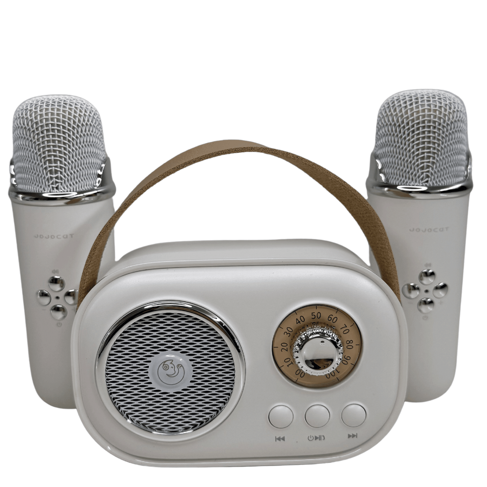 Parlante Karaoke Infantil Vintage con 2 Micrófonos Inalámbricos y Bluetooth-3