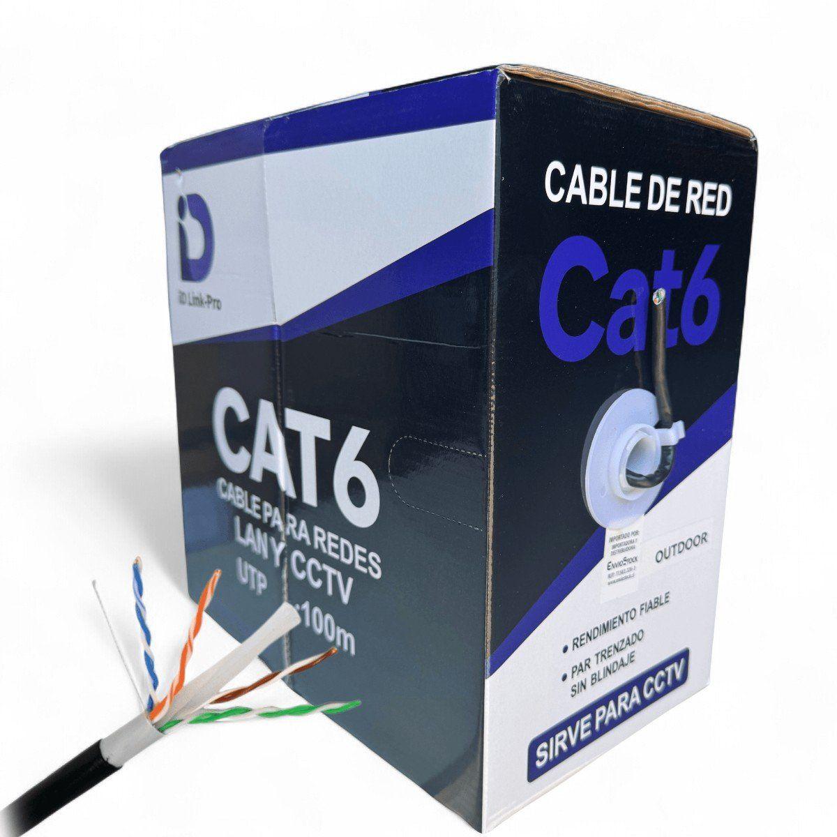 Cable de Red Cat6 Exterior 100 m 23AWG CCA conductor sólido PVC-0