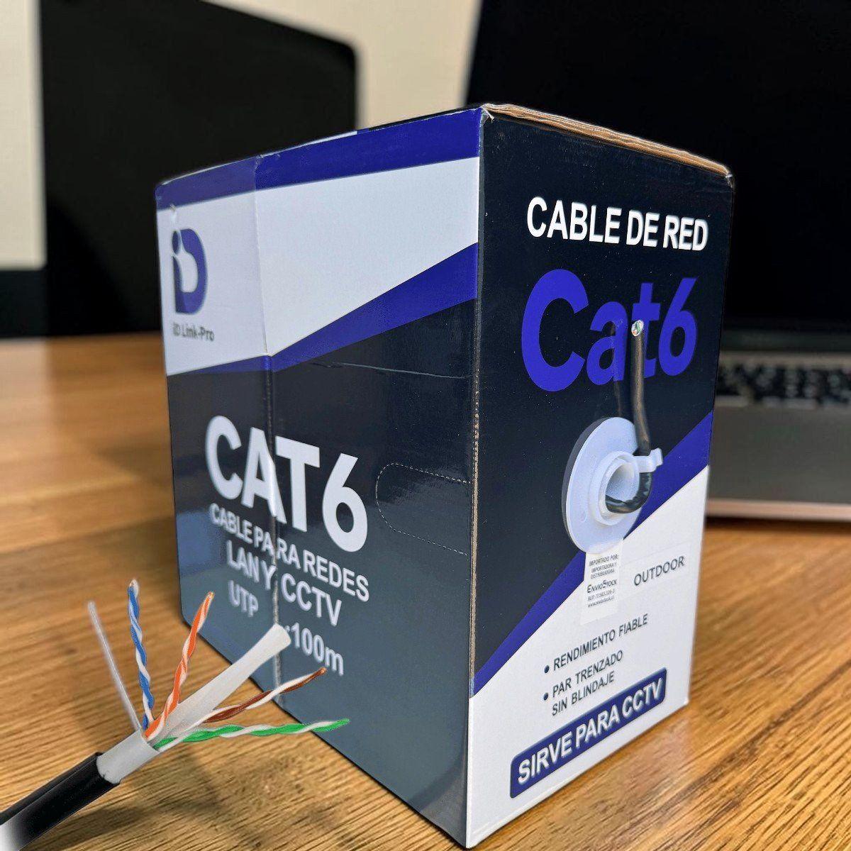 Cable de Red Cat6 Exterior 100 m 23AWG CCA conductor sólido PVC-6