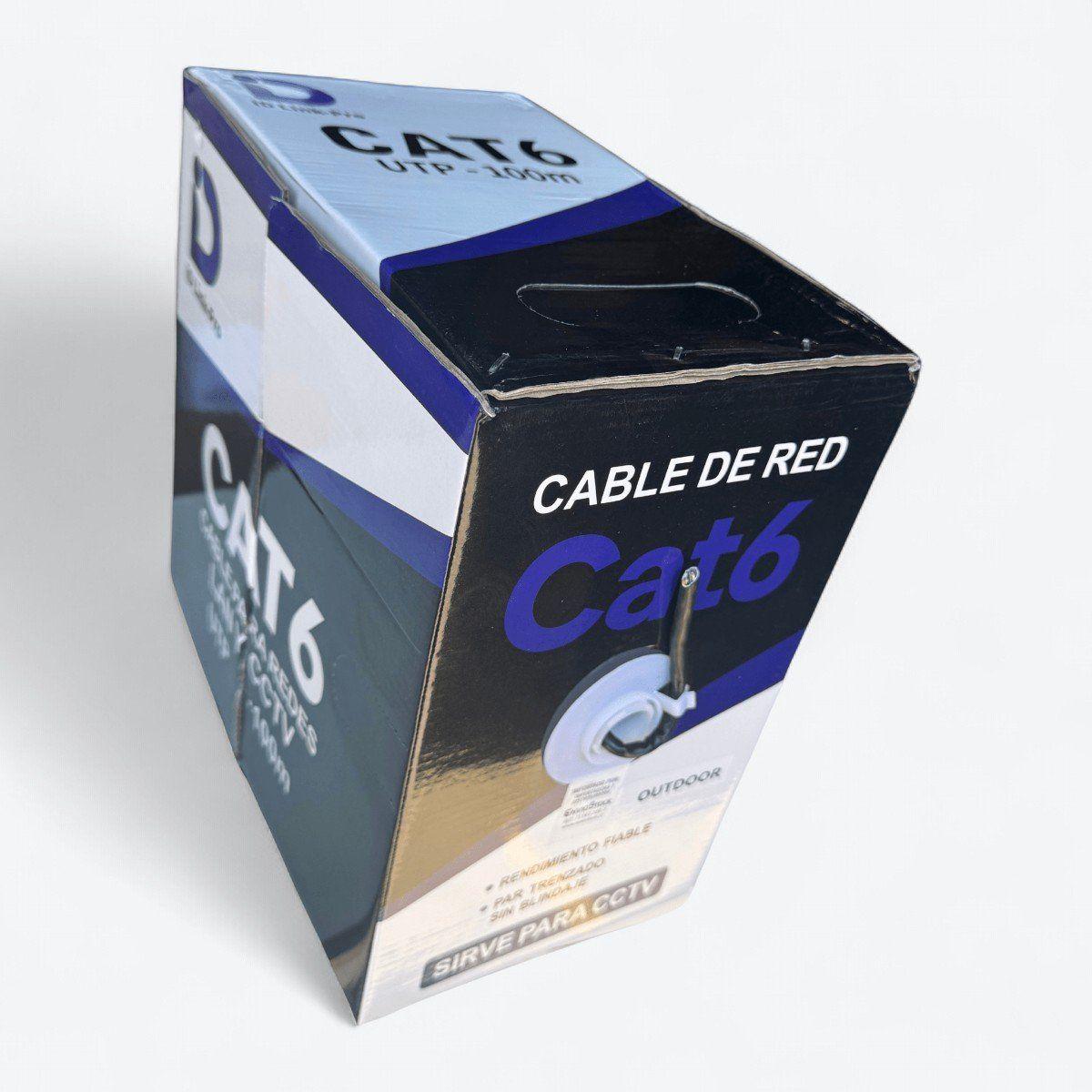 Cable de Red Cat6 Exterior 100 m 23AWG CCA conductor sólido PVC-8