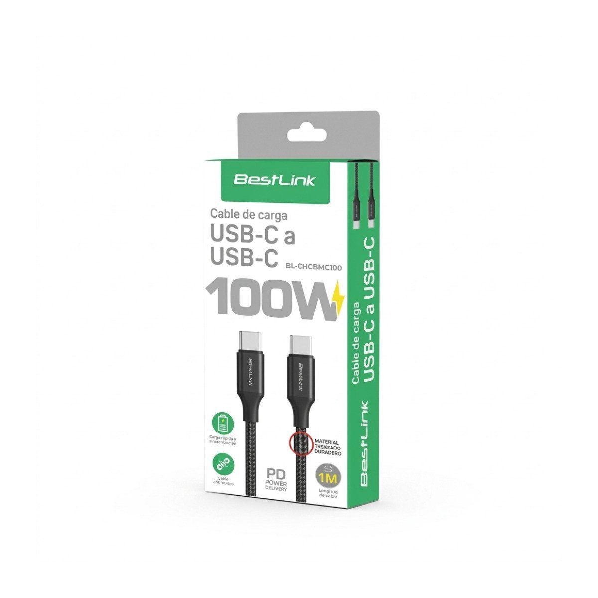 Cable USB-C a USB-C Trenzado BL-CHCBMC100 100W Power Delivery-0