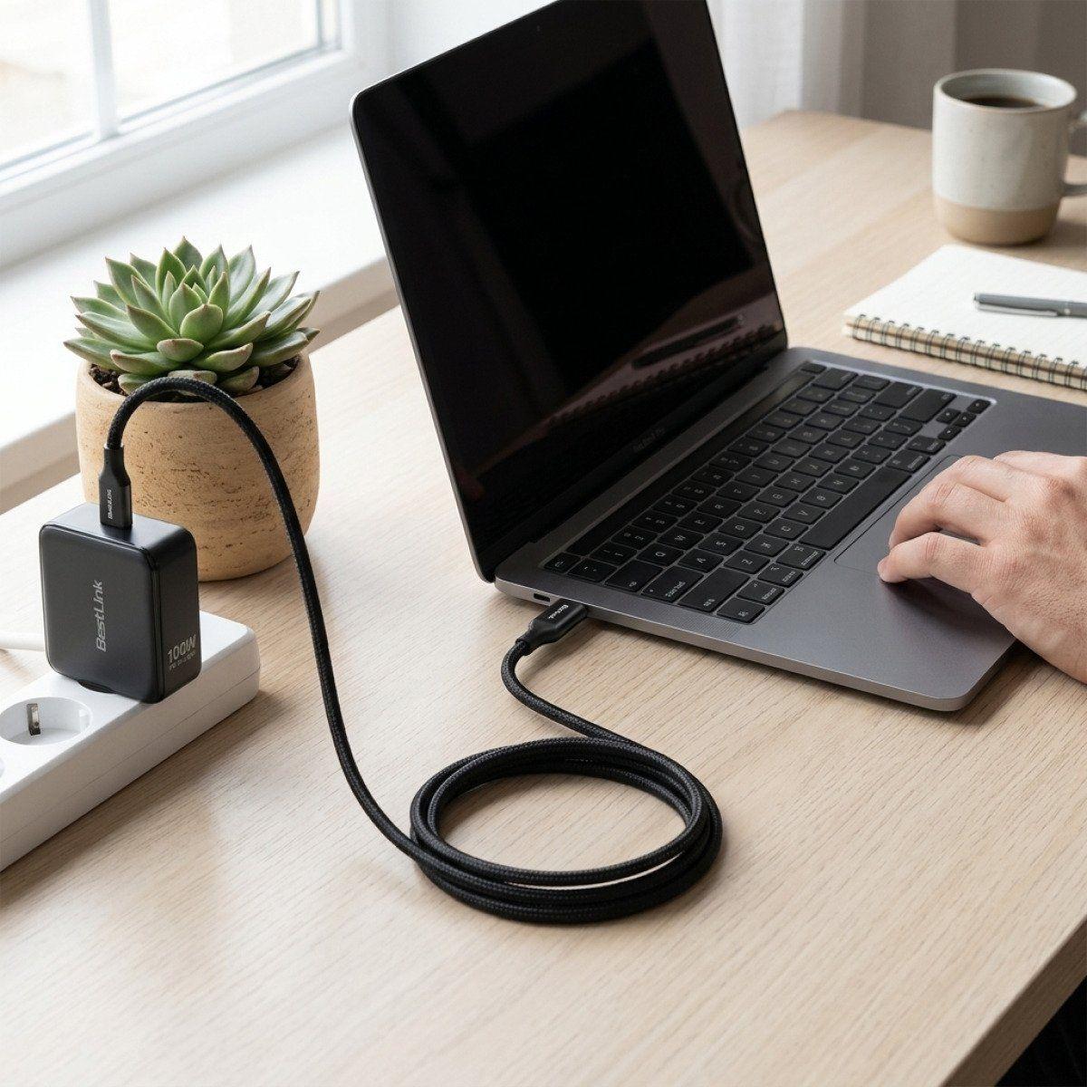 Cable USB-C a USB-C Trenzado BL-CHCBMC100 100W Power Delivery-2