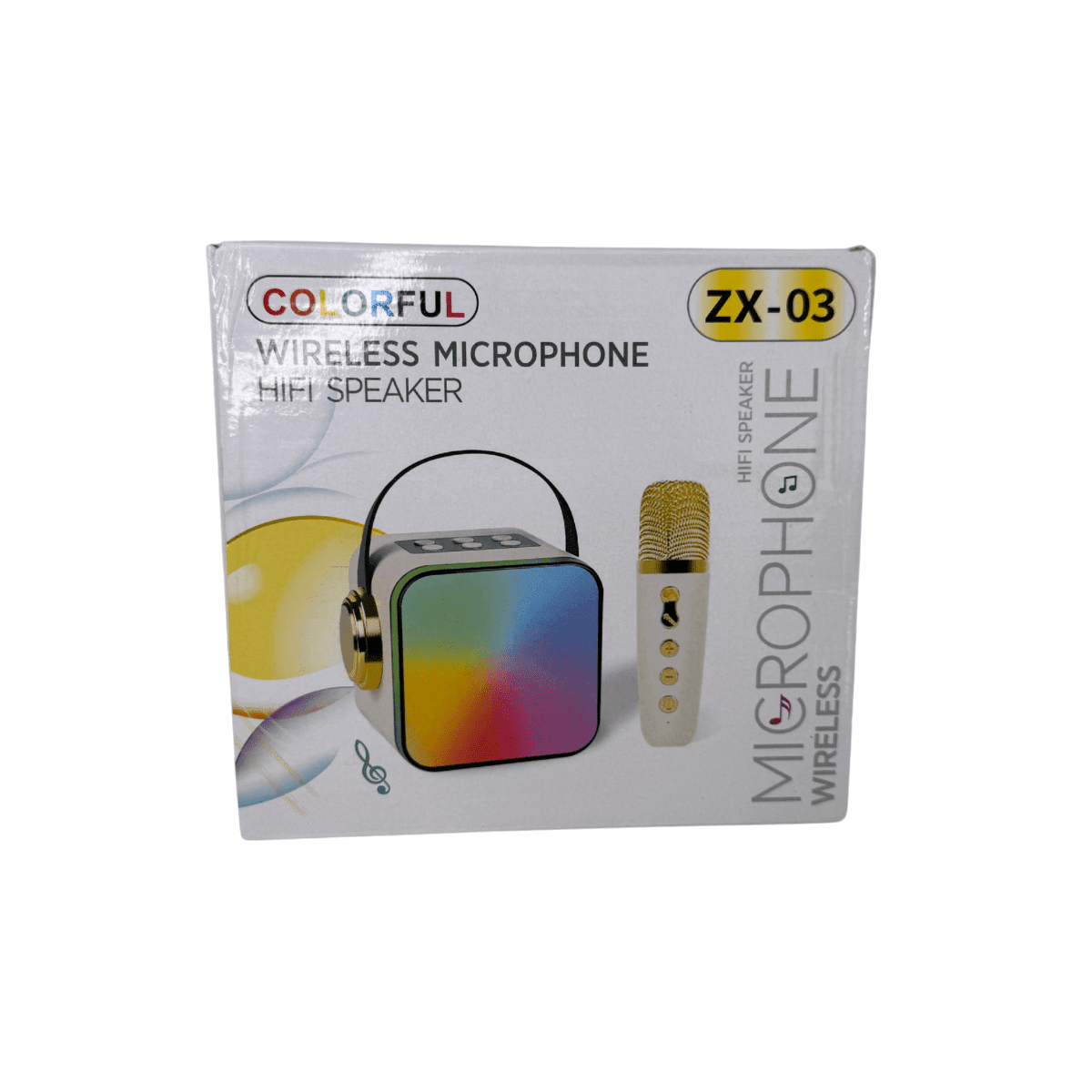 Parlante Karaoke Inalámbrico ZX-03 con 2 Micrófonos y Luces LED RGB-3