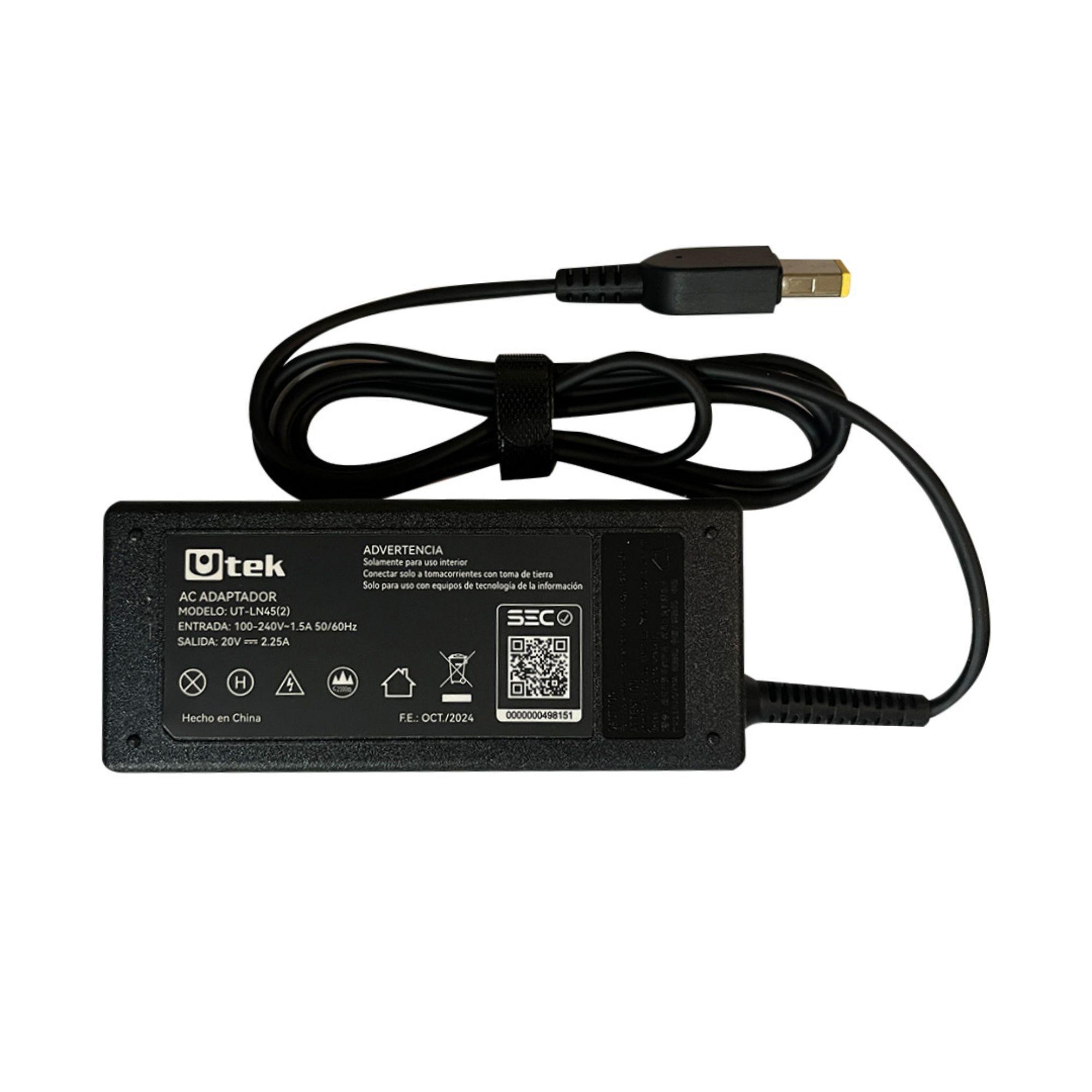 Cargador Compatible con Notebook Lenovo 20v 2,25A Rectangular-2