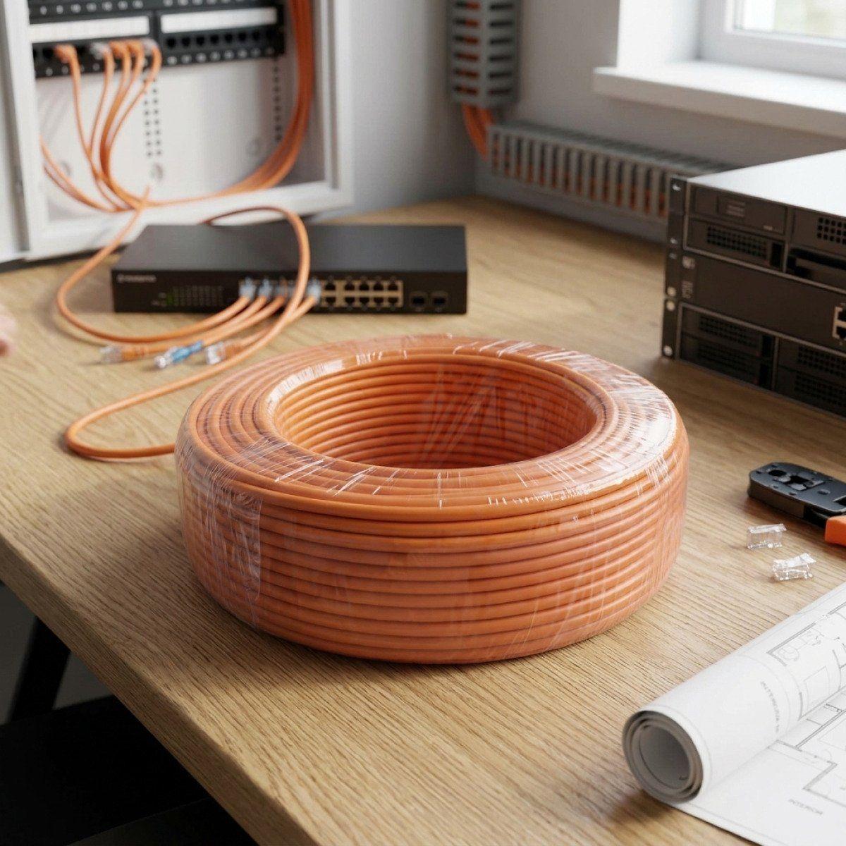 Cable de Red UTP Cat6 Dahua 100 m Naranja para Interior Gigabit Ethernet-3