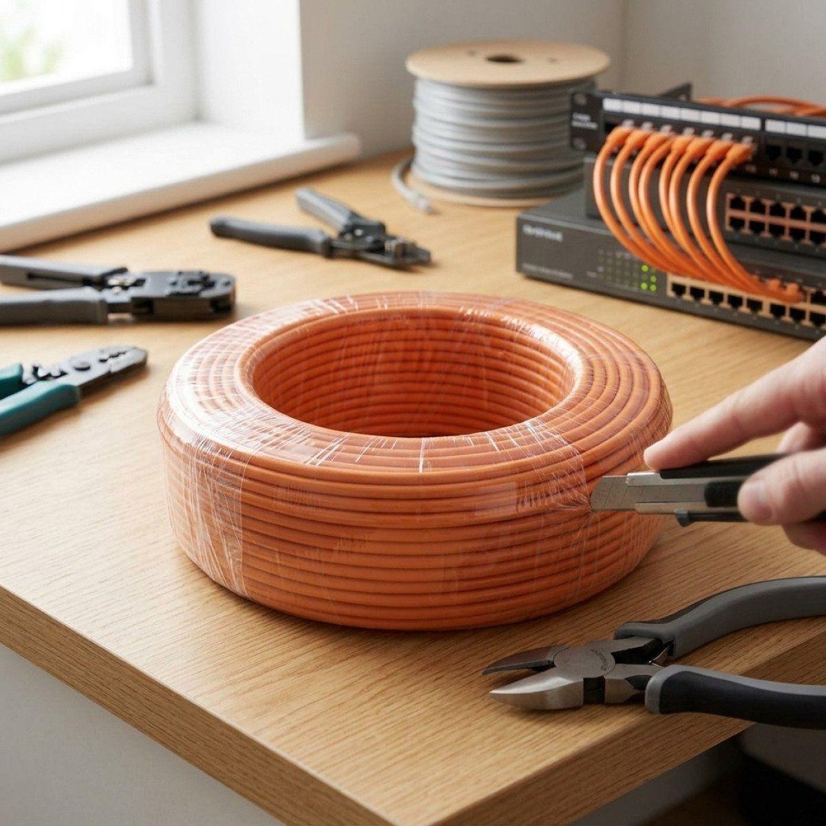 Cable de Red UTP Cat6 Dahua 100 m Naranja para Interior Gigabit Ethernet-4