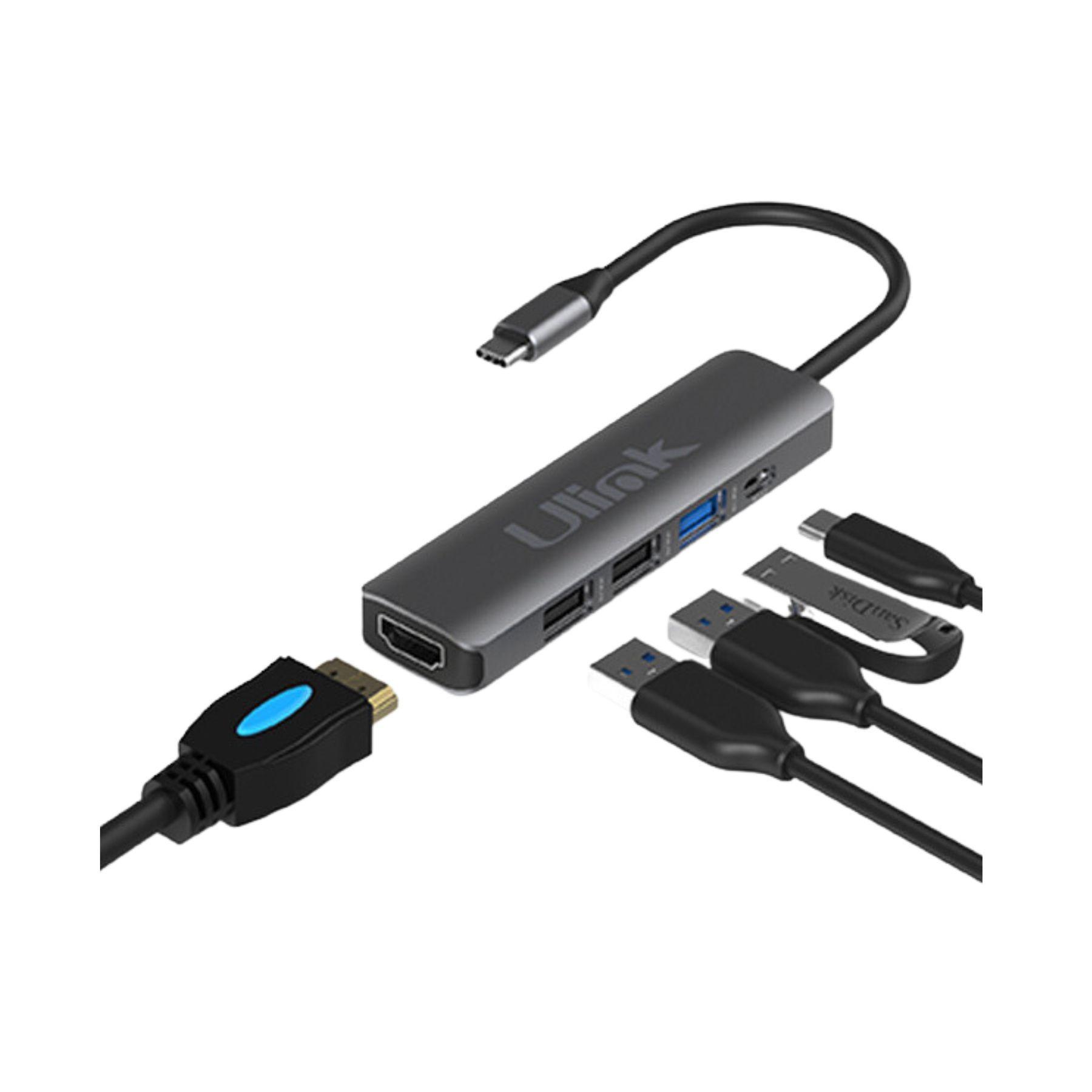 Adaptador Multipuerto USB C 5 en 1UL-ADC502 Ulink Alta Calidad-0
