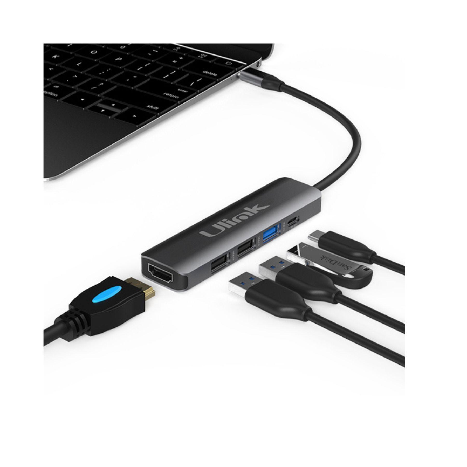 Adaptador Multipuerto USB C 5 en 1UL-ADC502 Ulink Alta Calidad-2