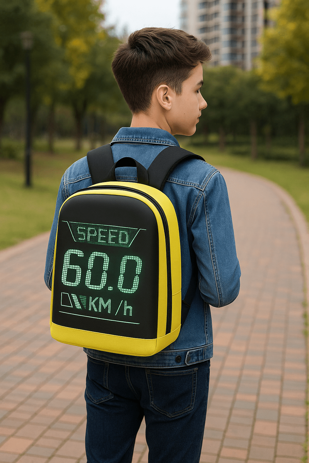 Mochila con Pantalla LED Interactiva Control por App Bluetooth 30x43x13 cm-2