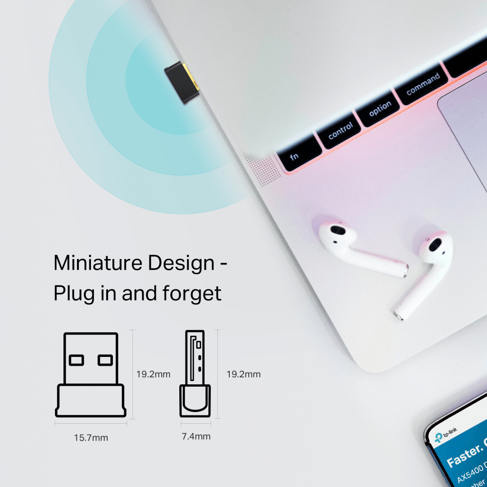 Adaptador USB Nano Dual Wifi Dual Band y Bluetooth  Archer T2UB-4