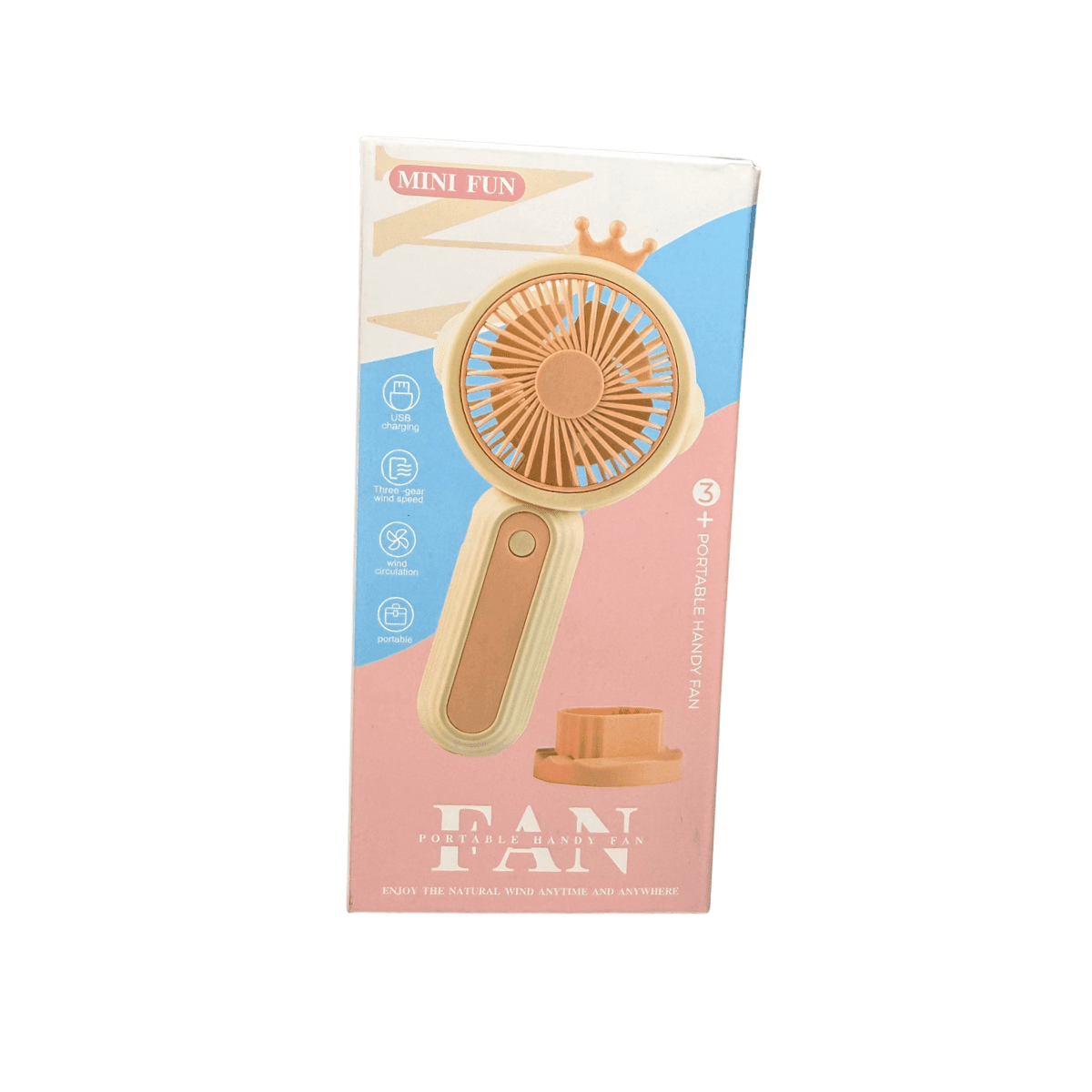 Ventilador Personal Portátil Recargable NO.8819 con Diseño de Corona y Doble Uso-3