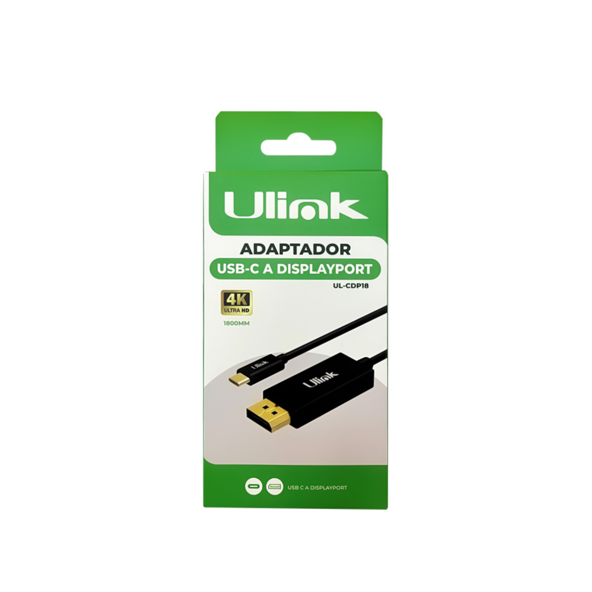 Cable USB C a Displayport 4K 60Hz mod. UL-CDP18-4