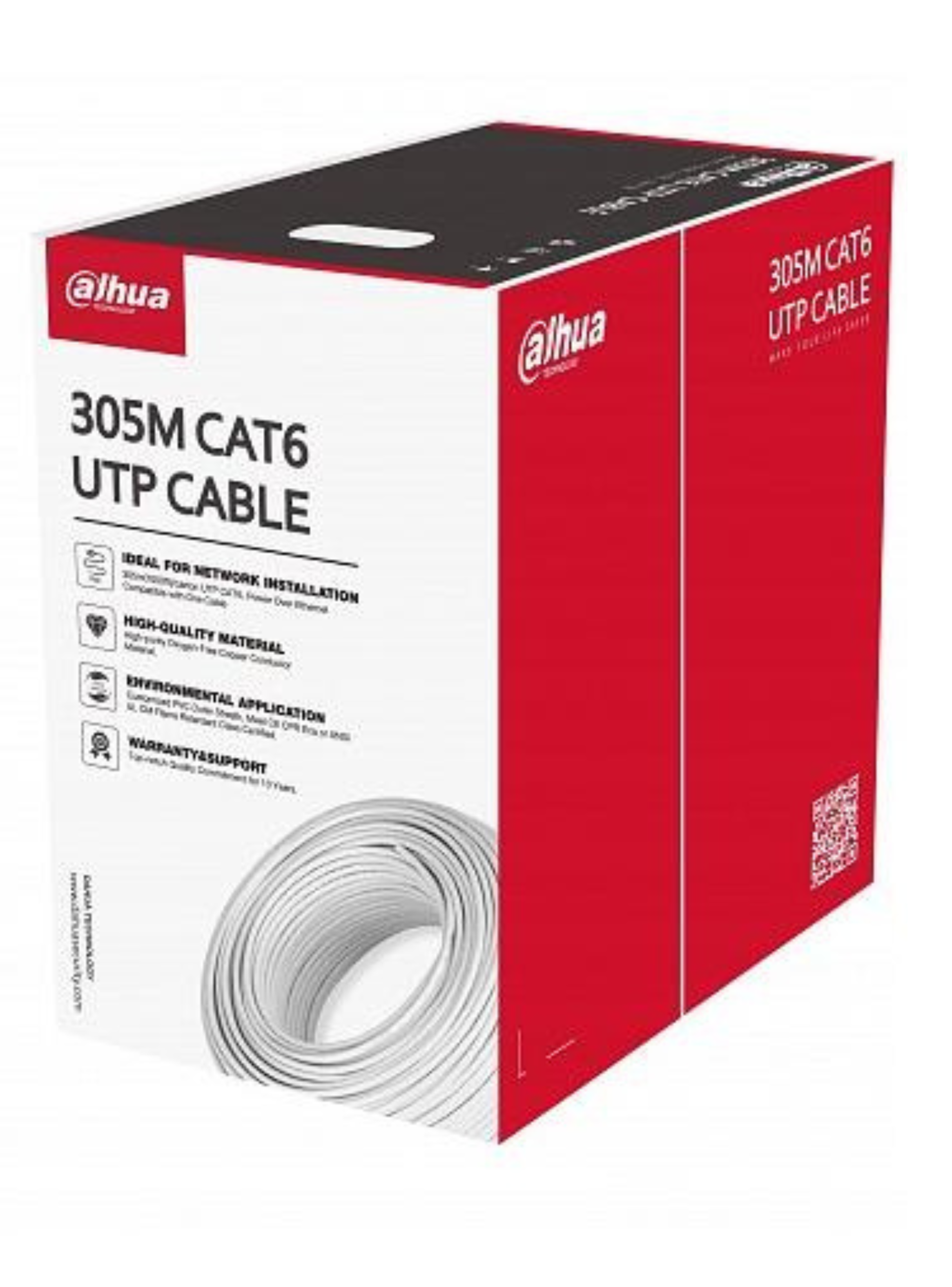 Cable de Red UTP Cat6 100% Cobre 305 Mts Dahua Blanco Unifilar-0