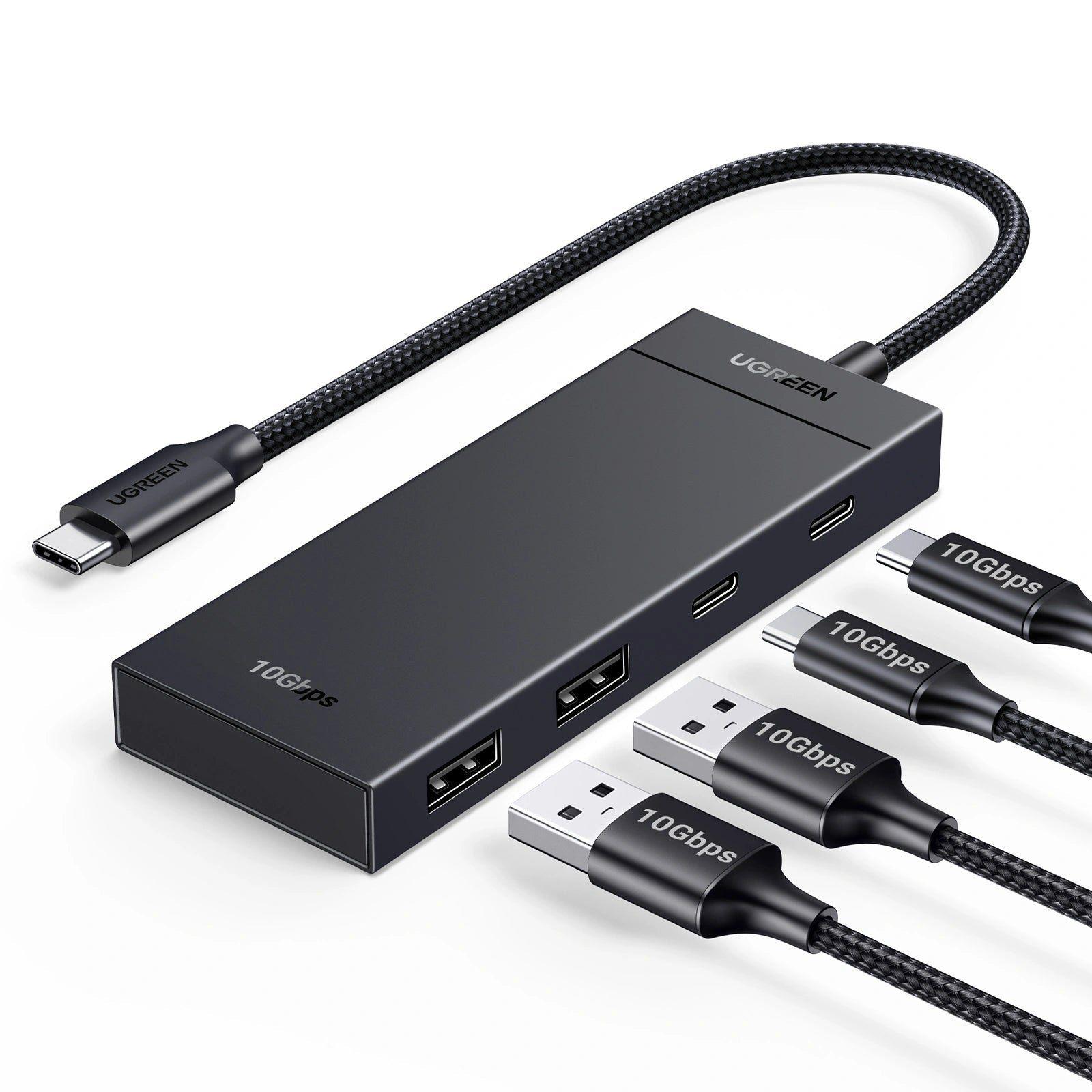Hub USB-C UGREEN CM806 10 Gbps con 2 puertos USB-C y 2 USB-A-0