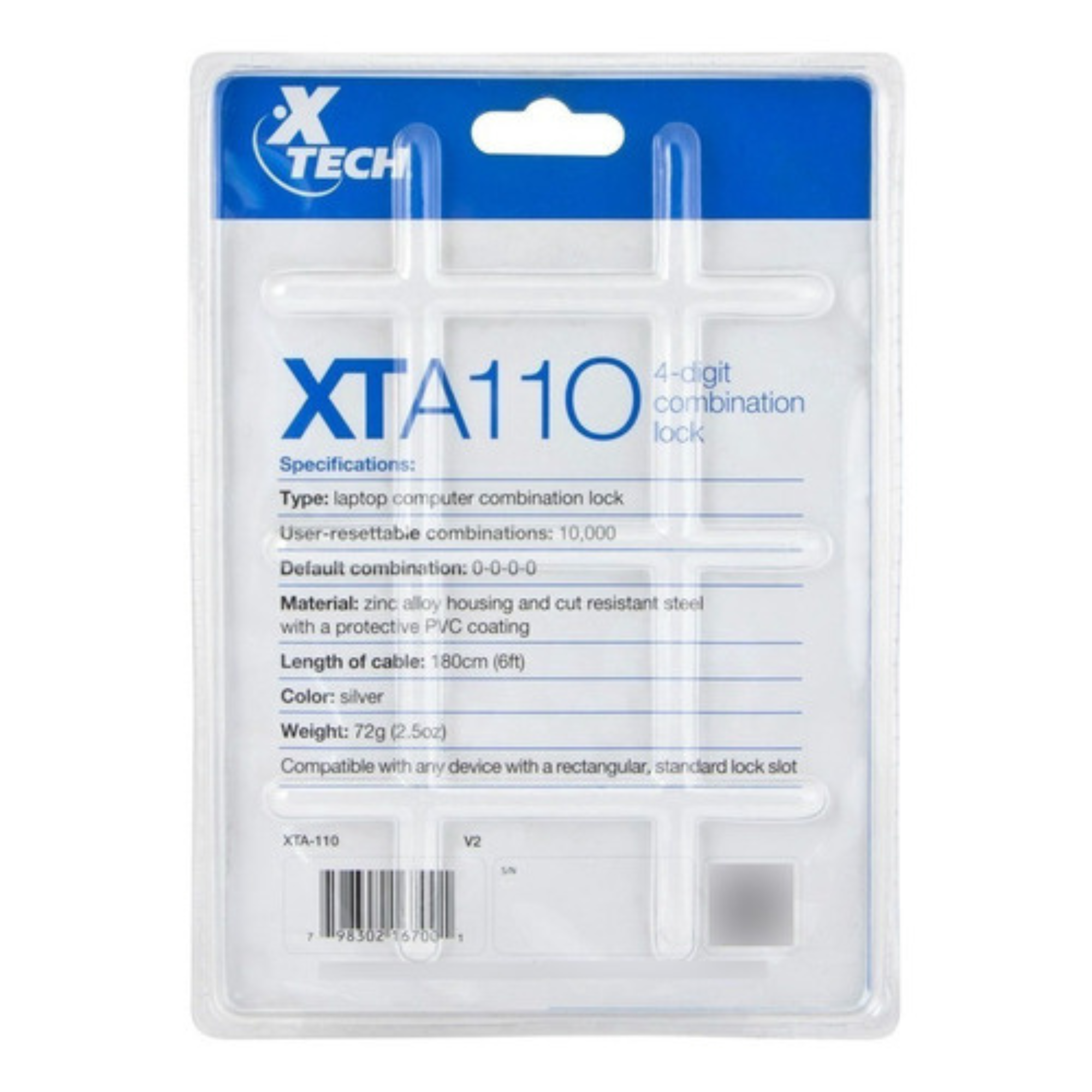 Candado De Seguridad Con Clave Xtech Xta 110 Para Notebook-2