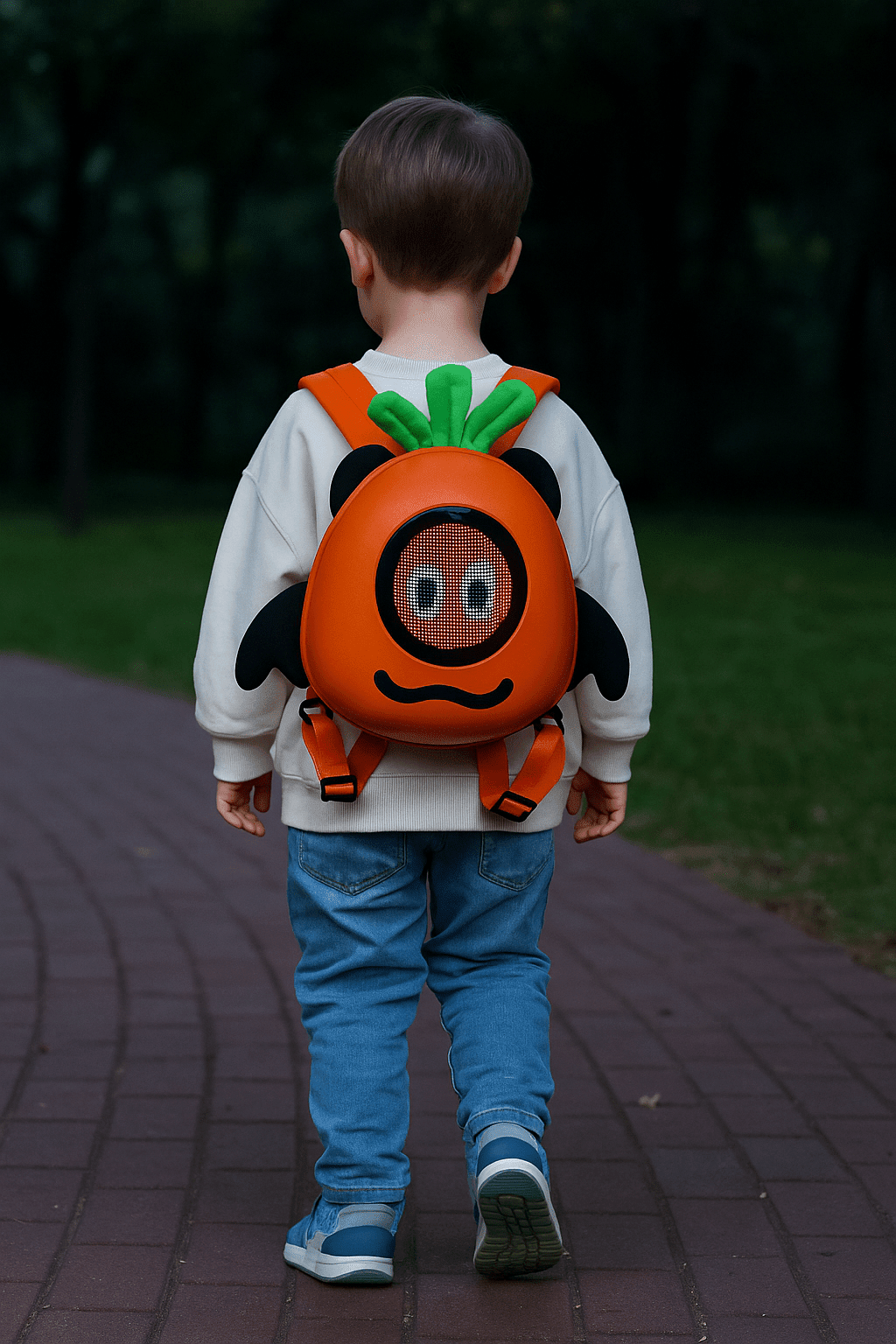 Mochila Infantil con Pantalla LED Diseño Calabaza Impermeable de EVA-4