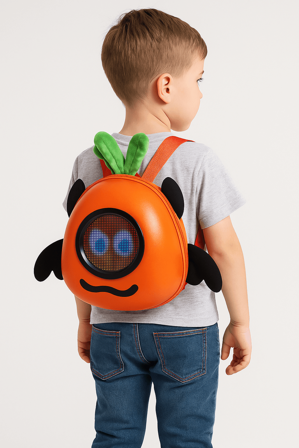 Mochila Infantil con Pantalla LED Diseño Calabaza Impermeable de EVA-5