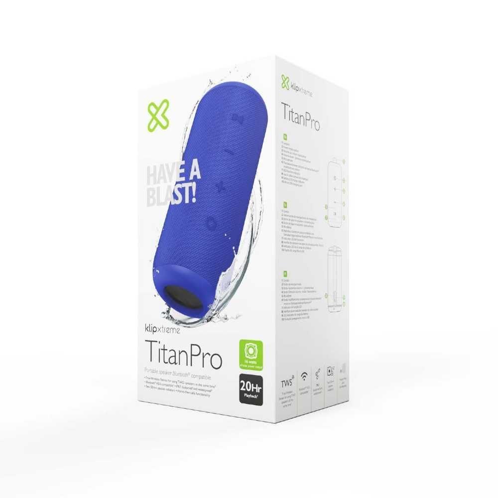 Parlante Bluetooth Titan Pro KBS-300BL IPX7 TWS 20hrs Azul-3